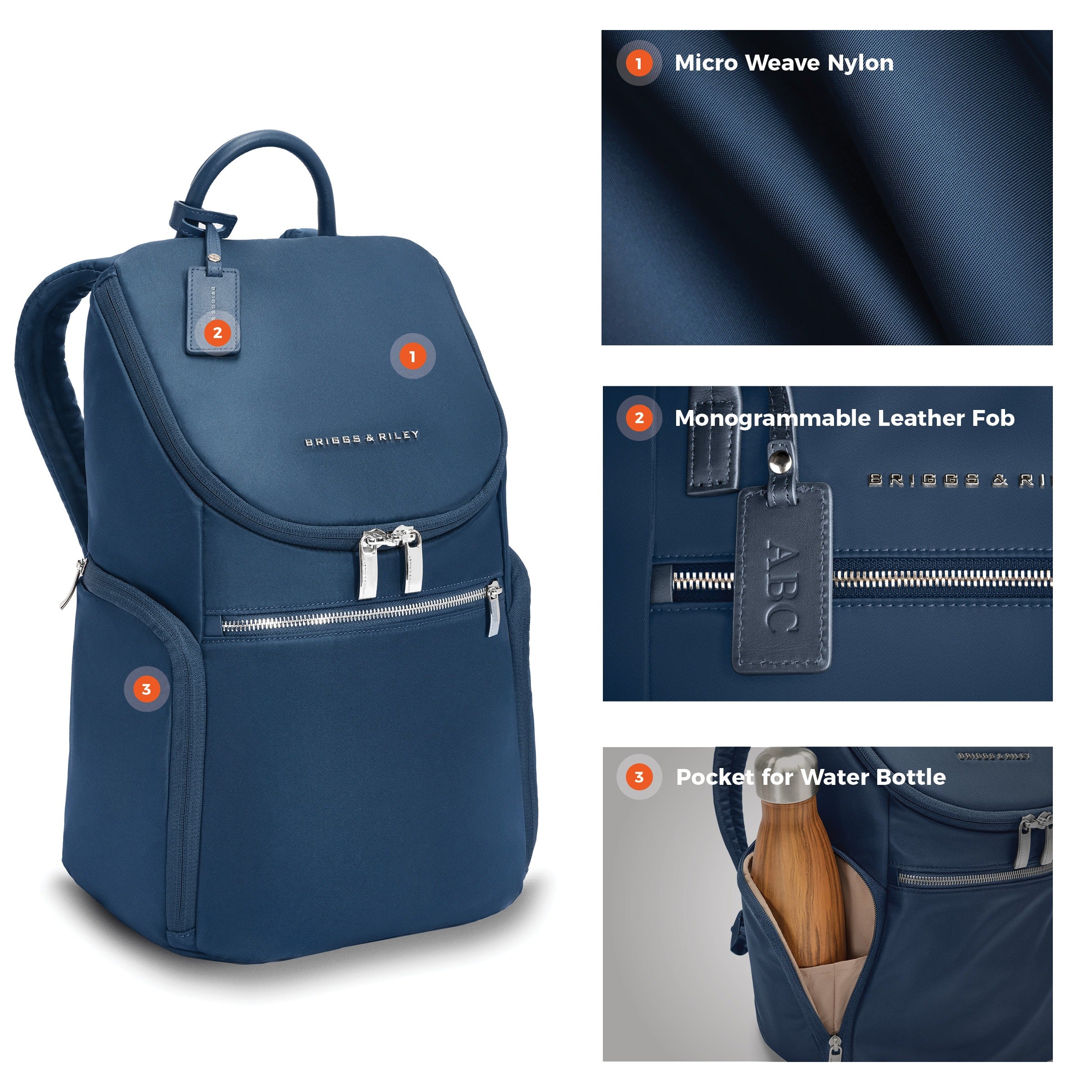 Briggs & Riley Rhapsody U-Zip Backpack - Navy