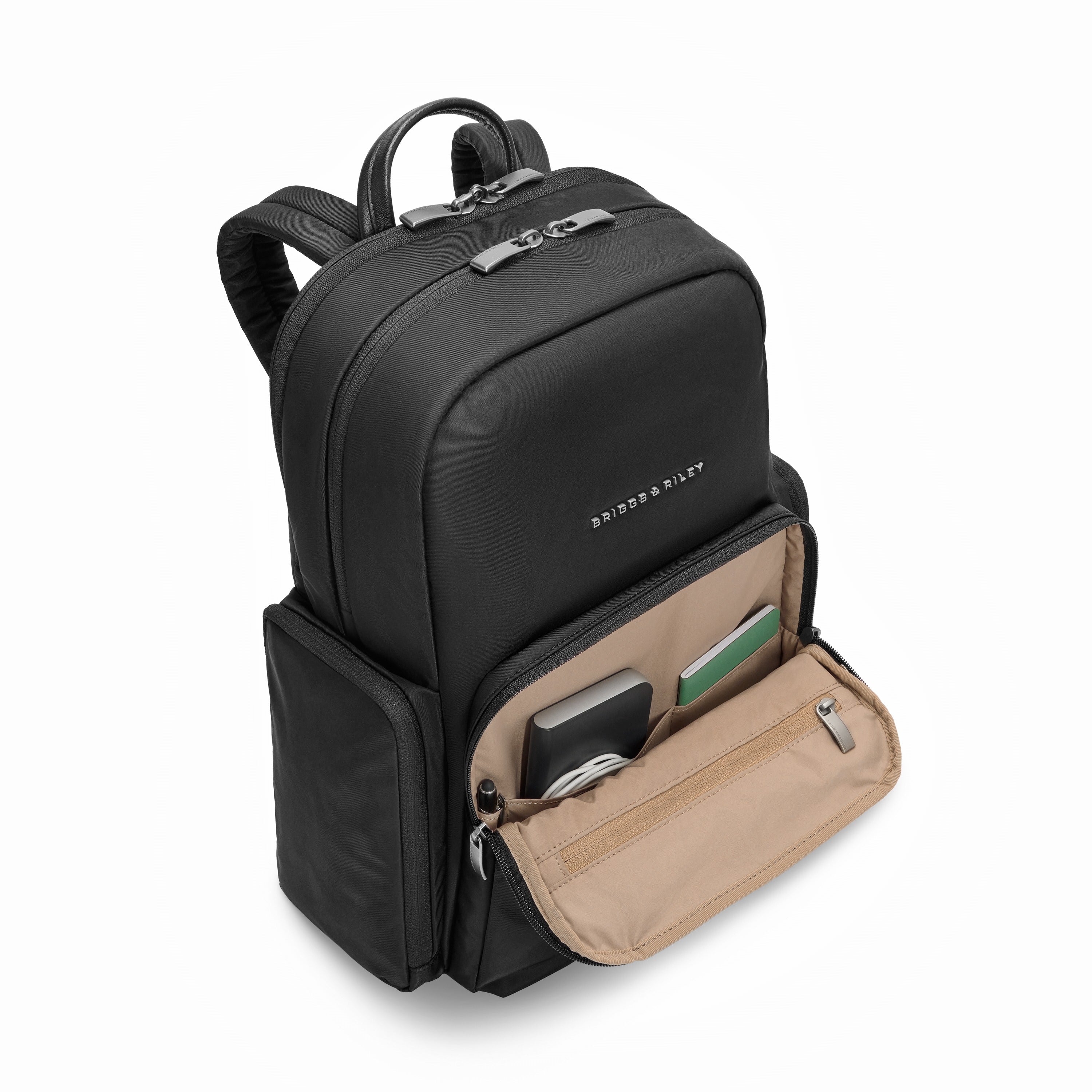 Briggs & Riley Rhapsody Medium Backpack in Black — interior view # color_Black