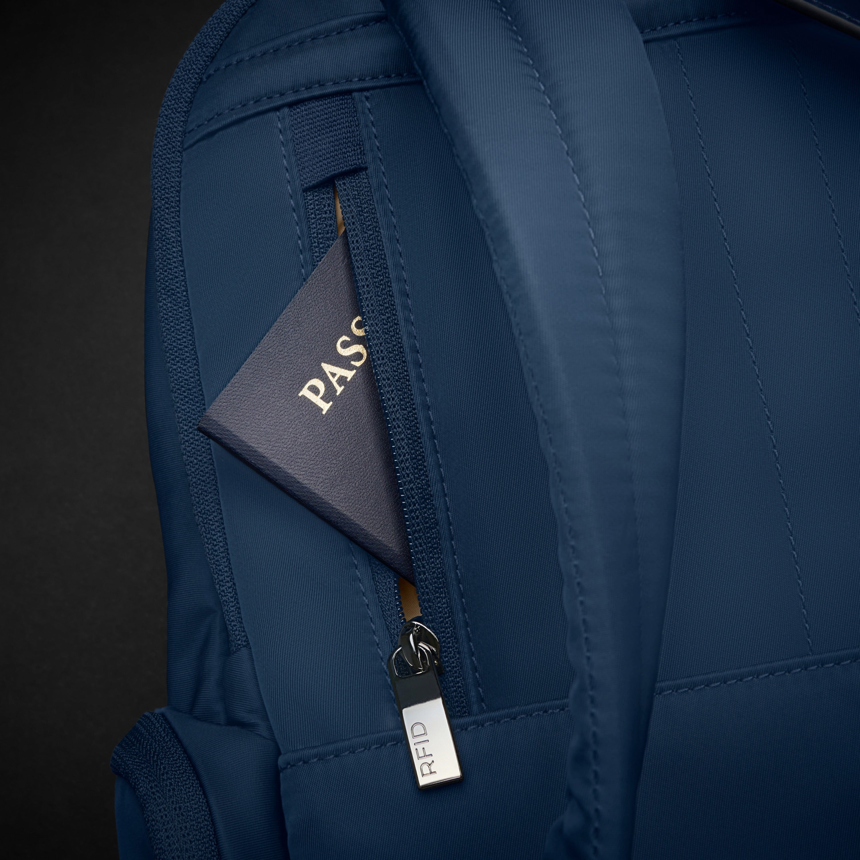 Briggs & Riley Rhapsody Medium Backpack in Navy — detail view # color_Navy