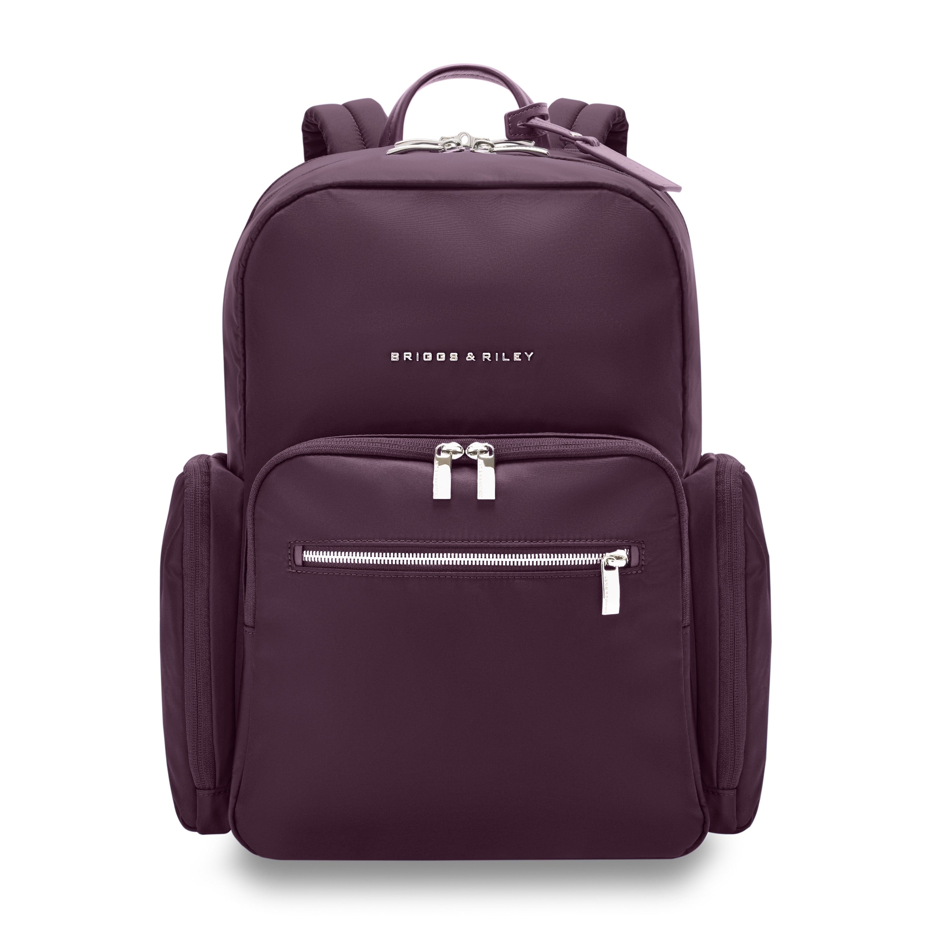 Briggs & Riley Rhapsody Medium Backpack in Plum — front view # color_Plum