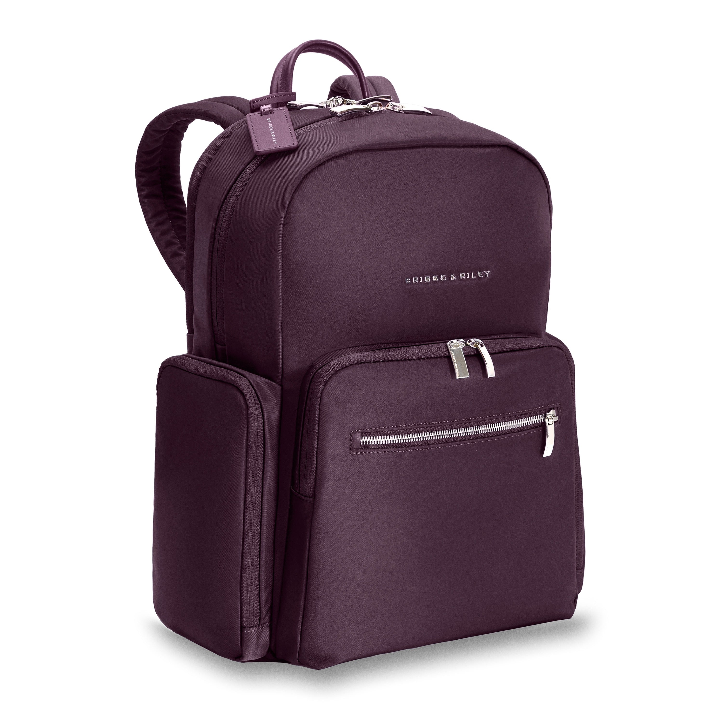 Briggs & Riley Rhapsody Medium Backpack in Plum — angle view 2 # color_Plum