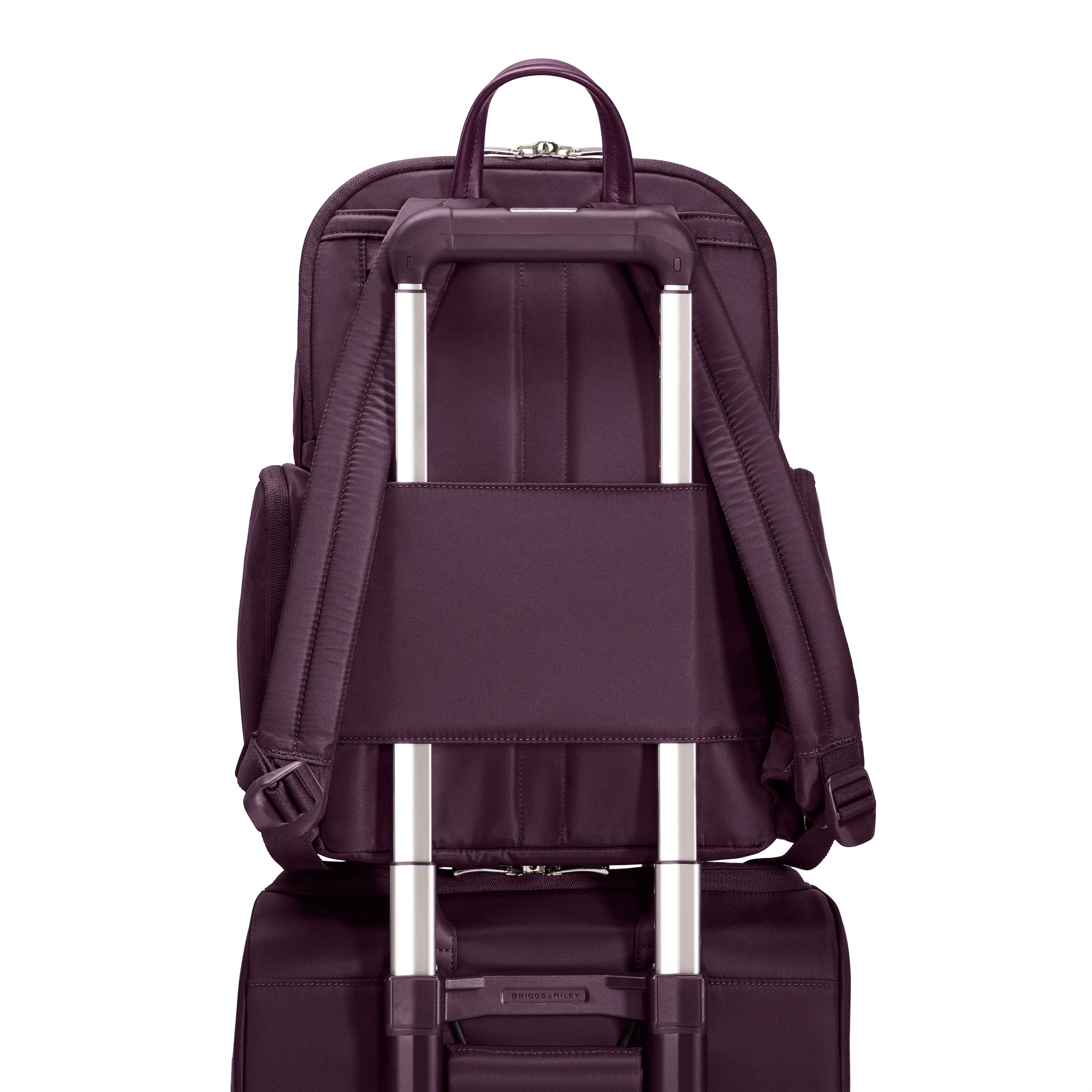 Briggs & Riley Rhapsody Medium Backpack in Plum — back view # color_Plum