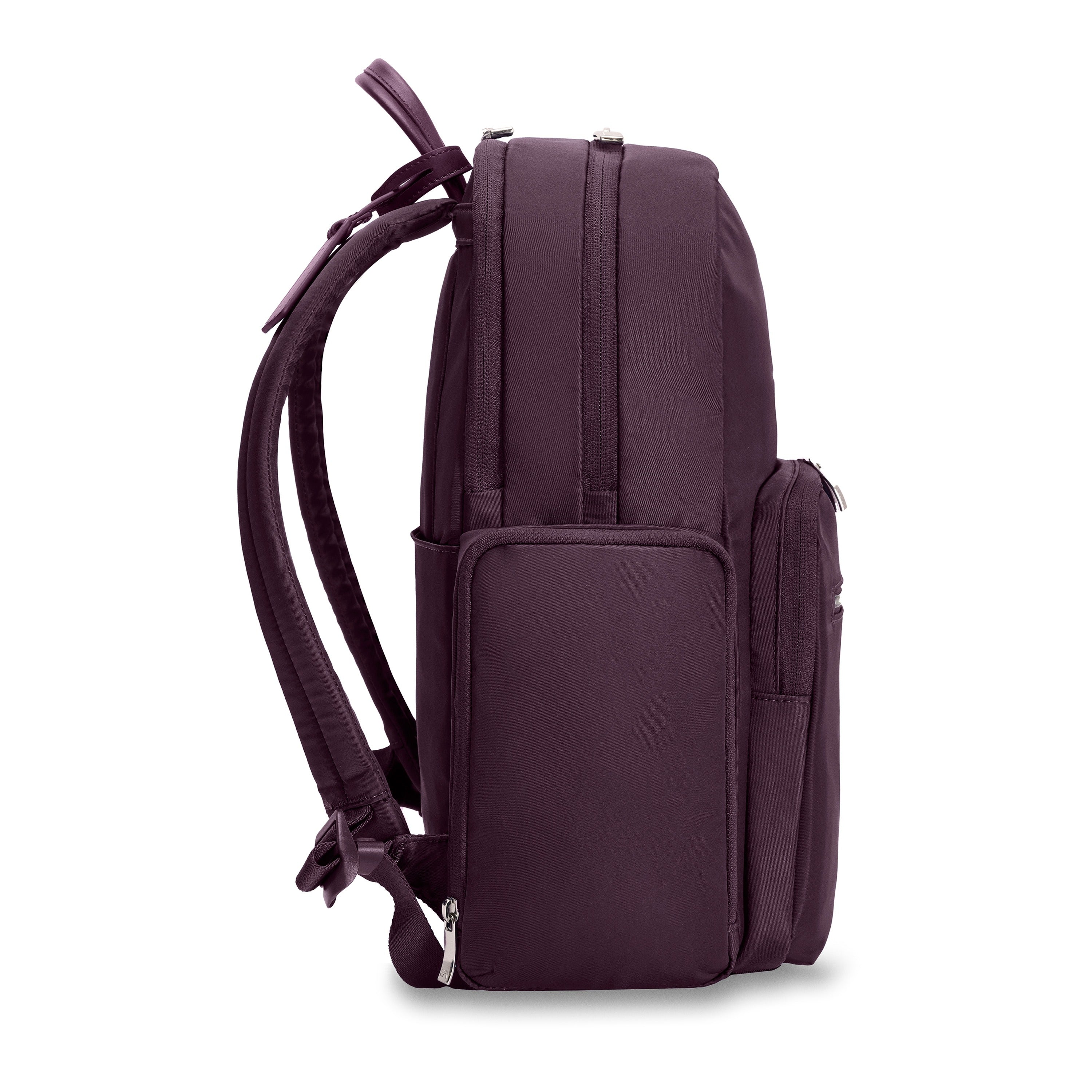 Briggs & Riley Rhapsody Medium Backpack in Plum — side view # color_Plum
