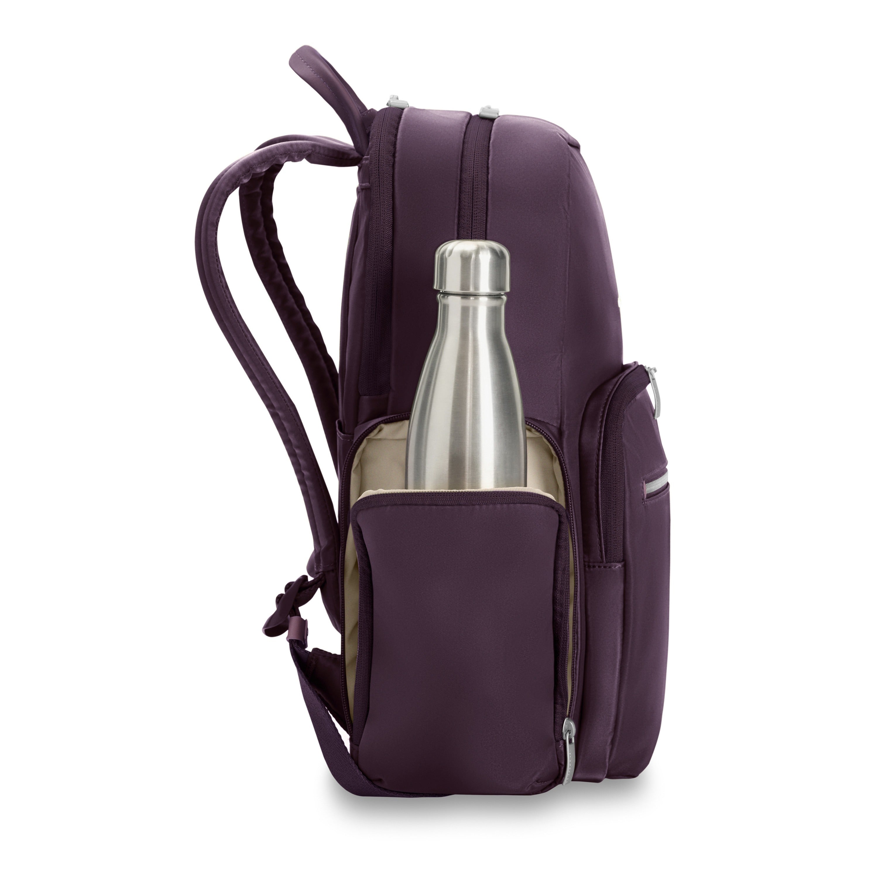 Briggs & Riley Rhapsody Medium Backpack in Plum — side view 2 # color_Plum