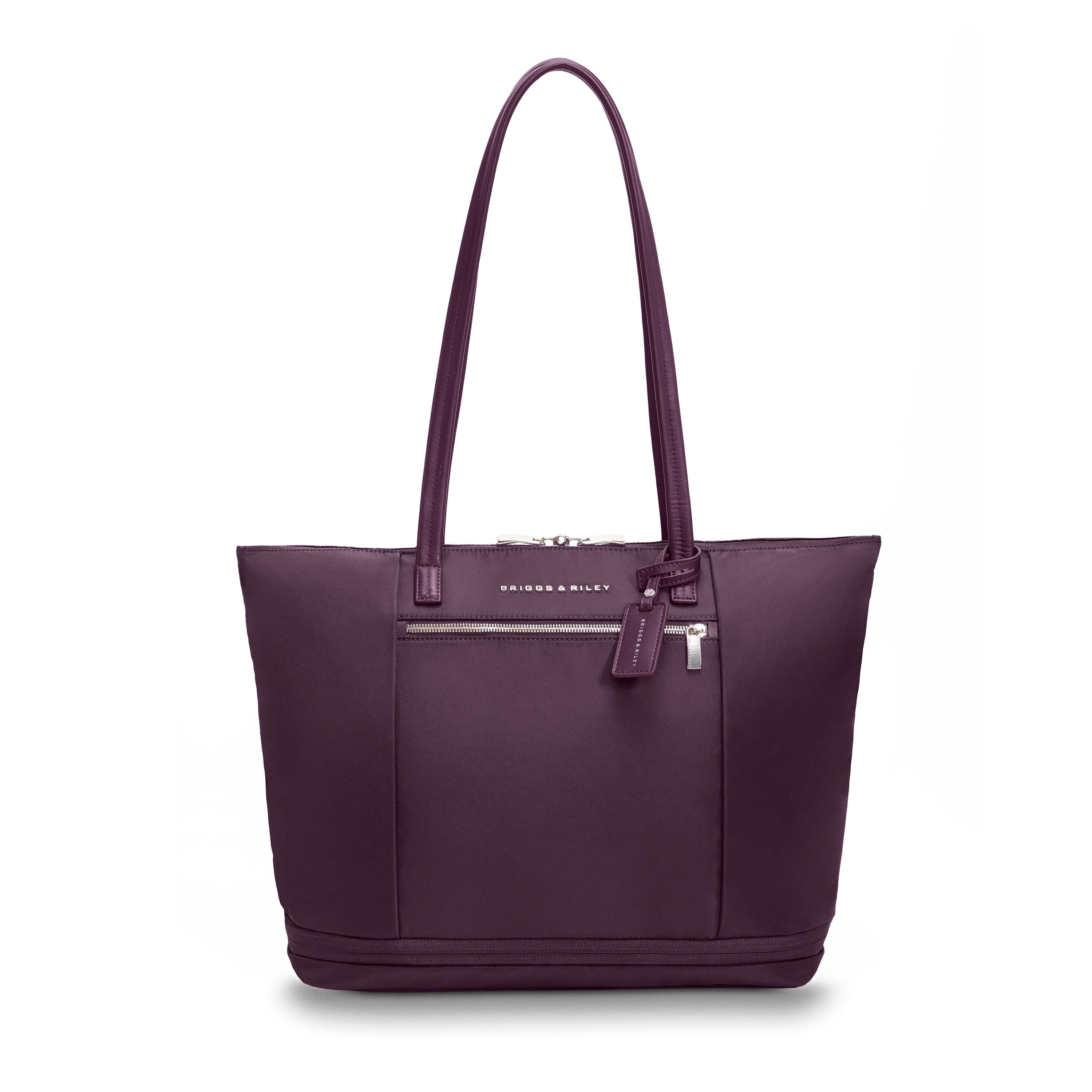 Briggs & Riley Rhapsody Expandable Tote in Plum — front view # color_Plum