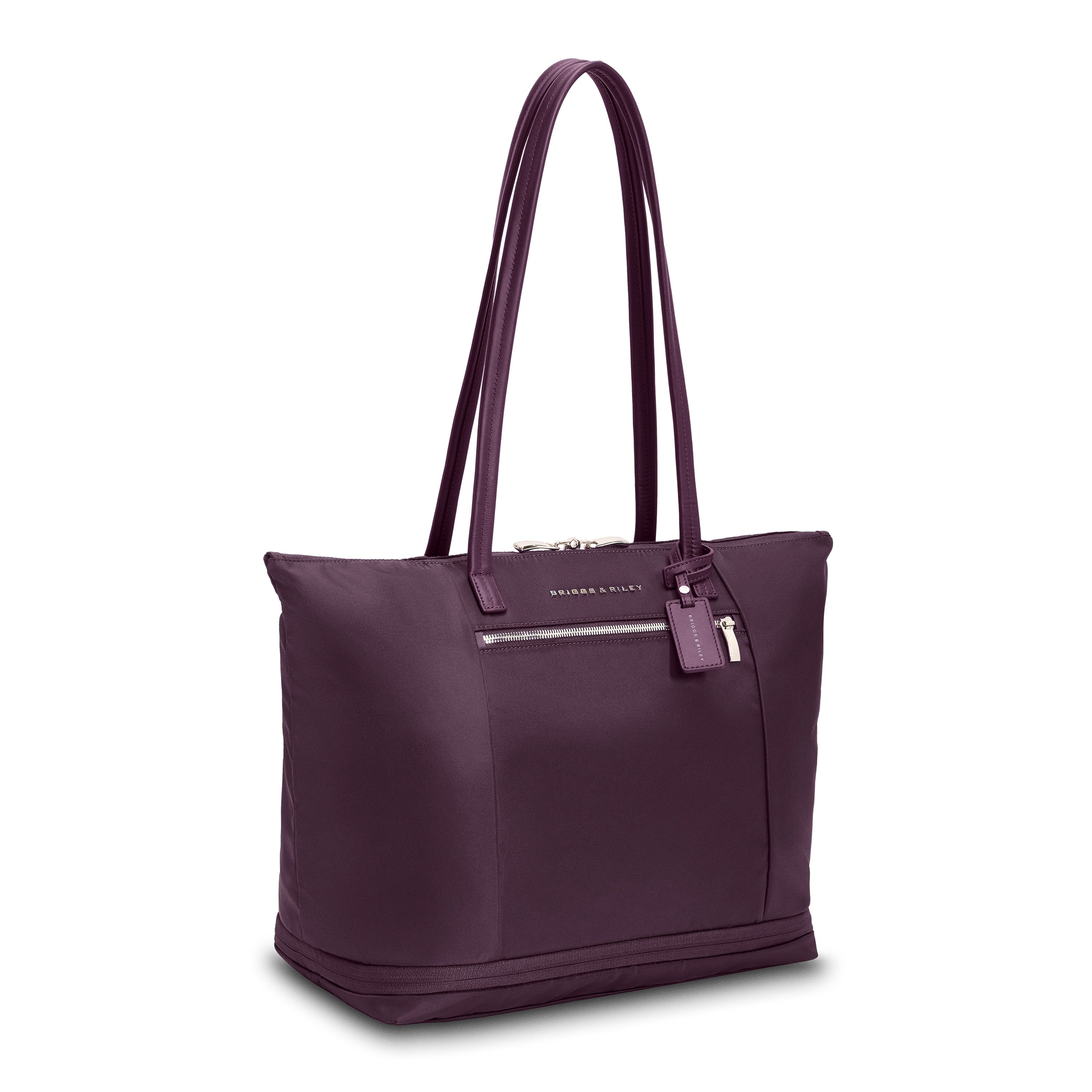 Briggs & Riley Rhapsody Expandable Tote in Plum — angle view 2 # color_Plum