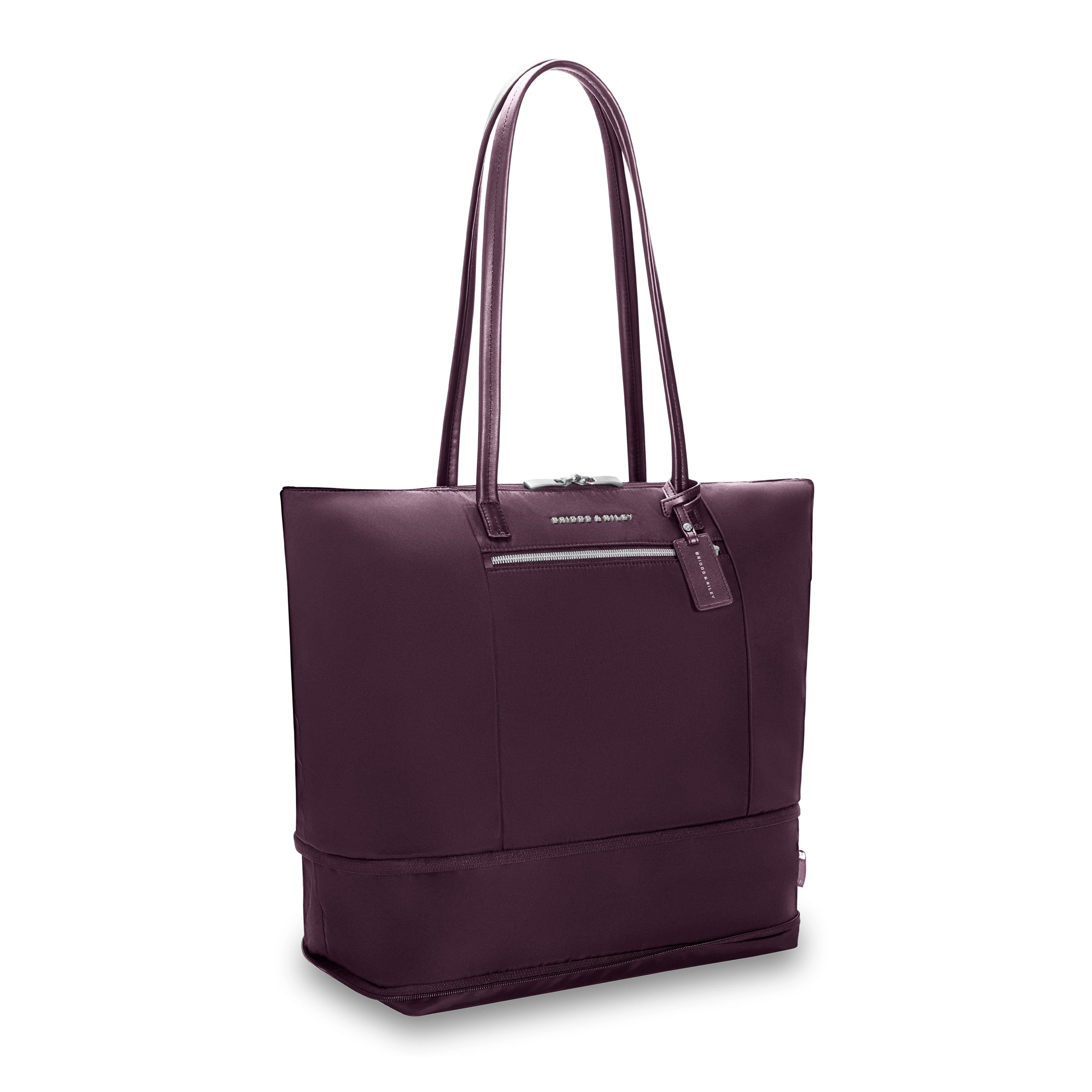 Briggs & Riley Rhapsody Expandable Tote in Plum — angle view 3 # color_Plum