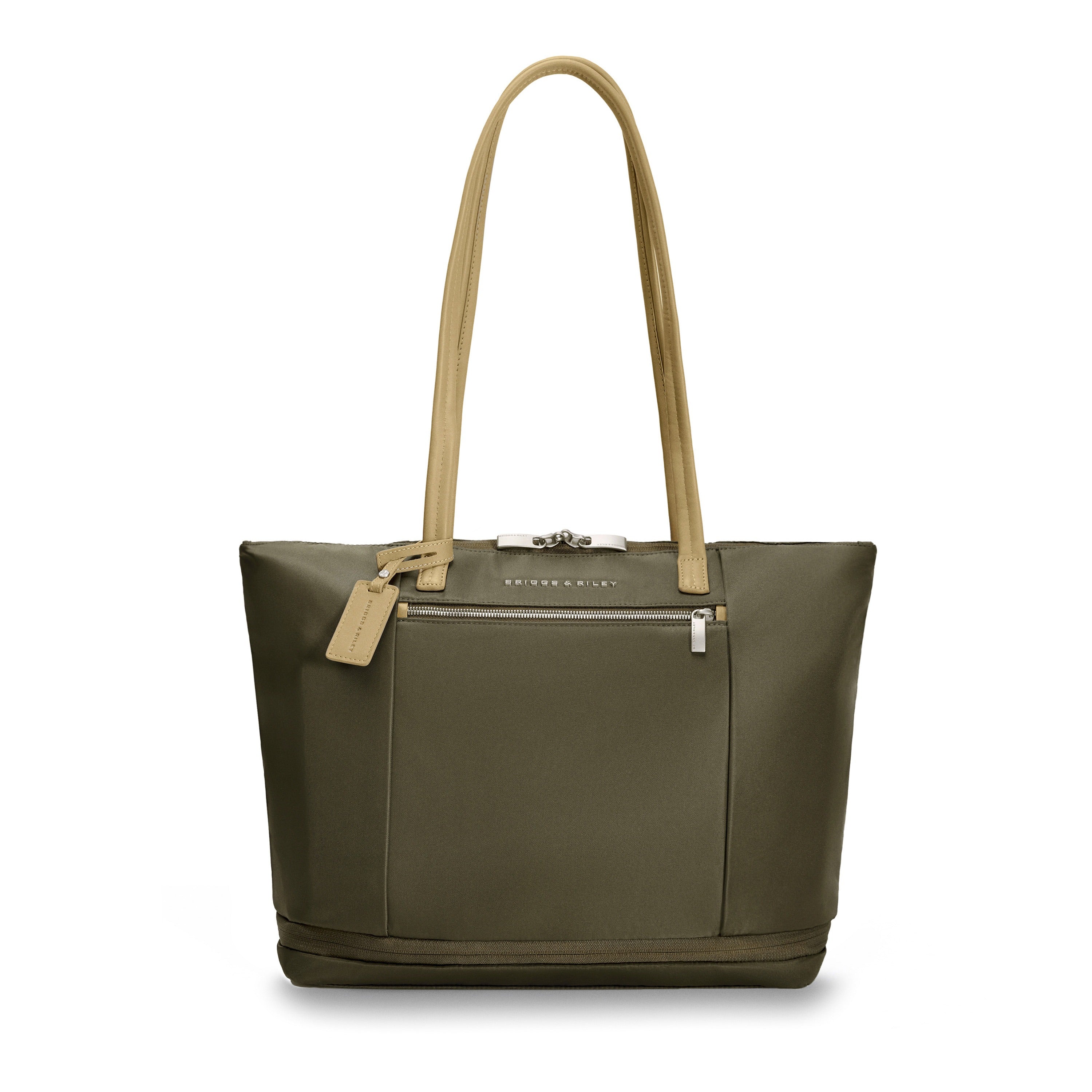 Briggs & Riley Rhapsody Expandable Tote in Olive — front view # color_Olive