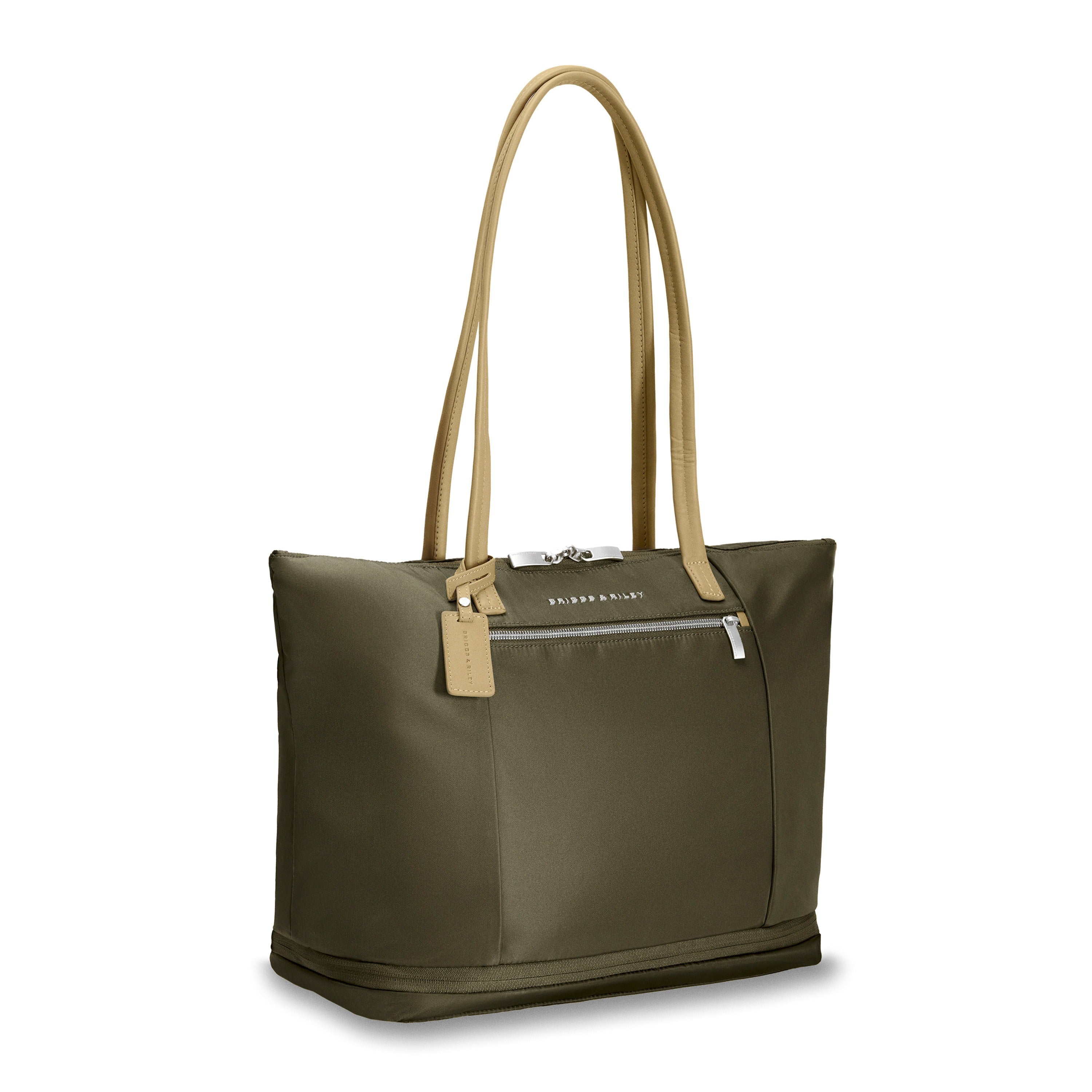 Briggs & Riley Rhapsody Expandable Tote in Olive — angle view 2 # color_Olive