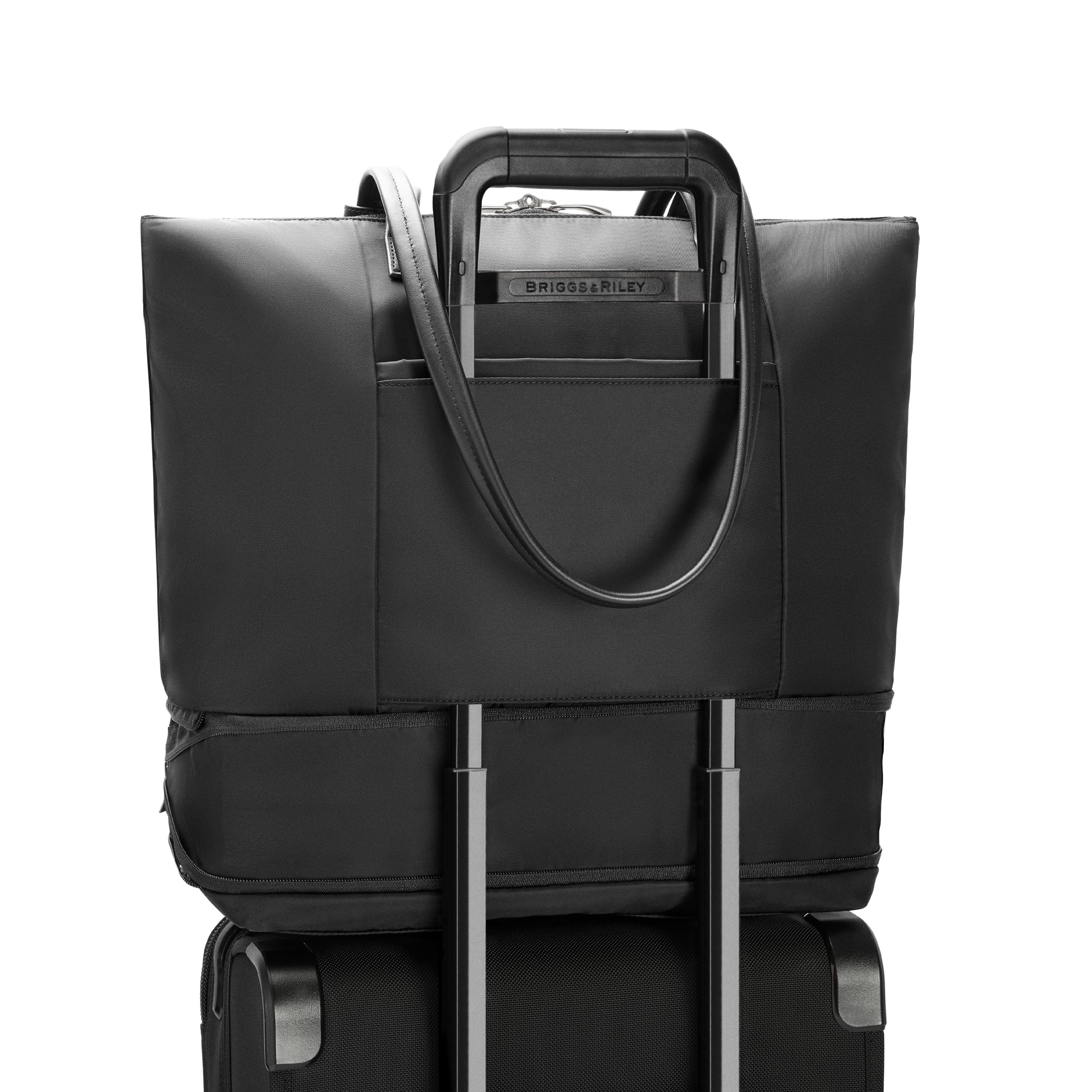 Briggs & Riley Rhapsody Expandable Tote in Black — back view 2 # color_Black