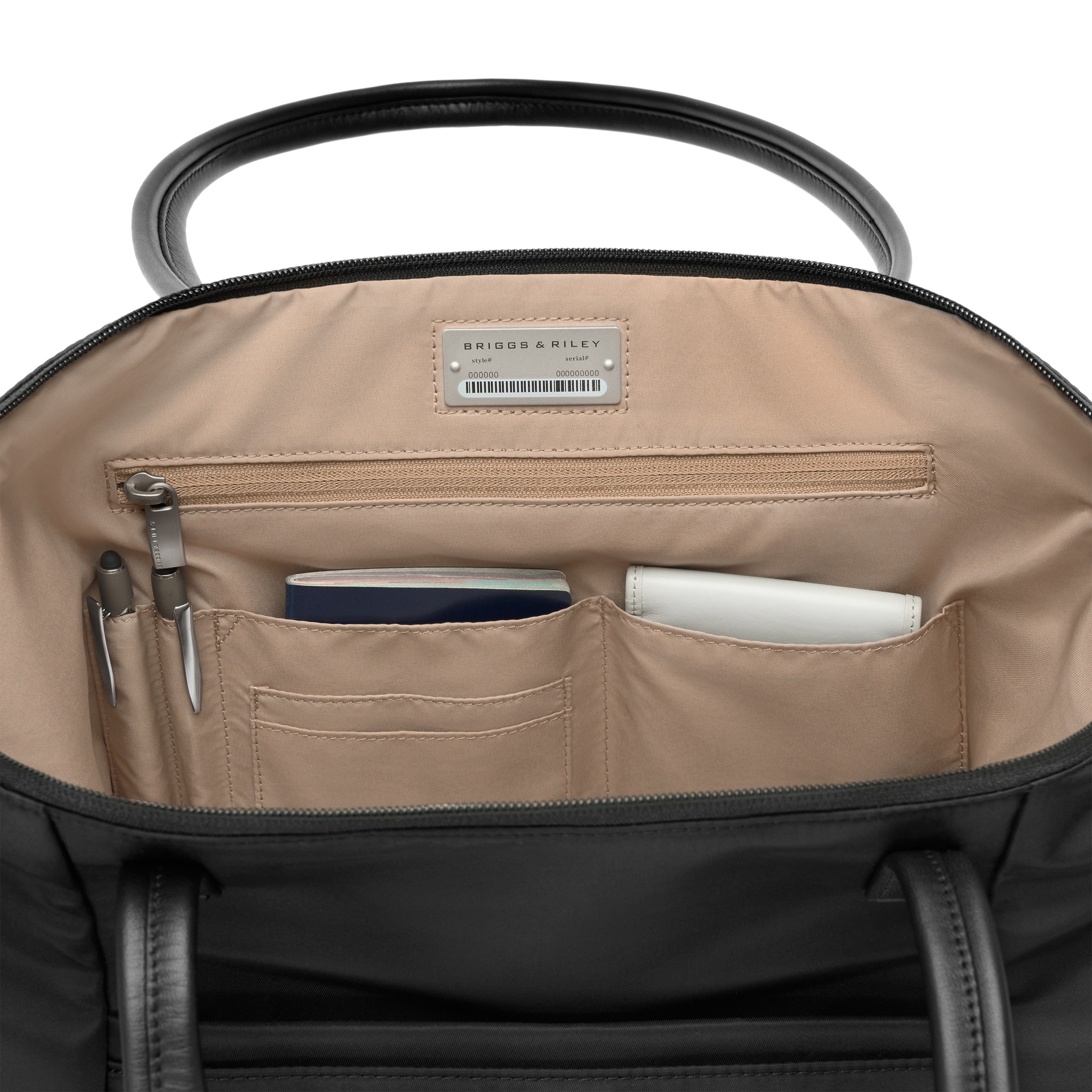 Briggs & Riley Rhapsody Expandable Tote in Black — interior view 2 # color_Black