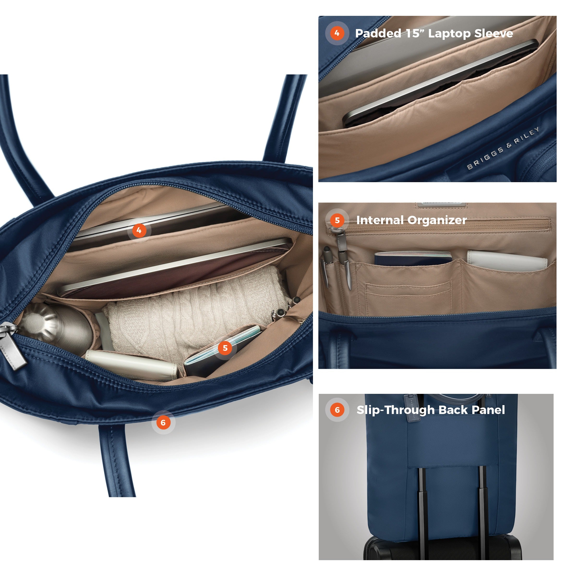 Briggs & Riley Rhapsody Vertical Tote - Navy