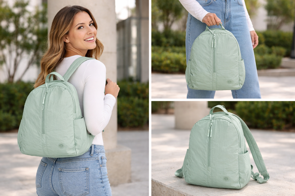 BoBo Backpack in Greyish Green - nylon