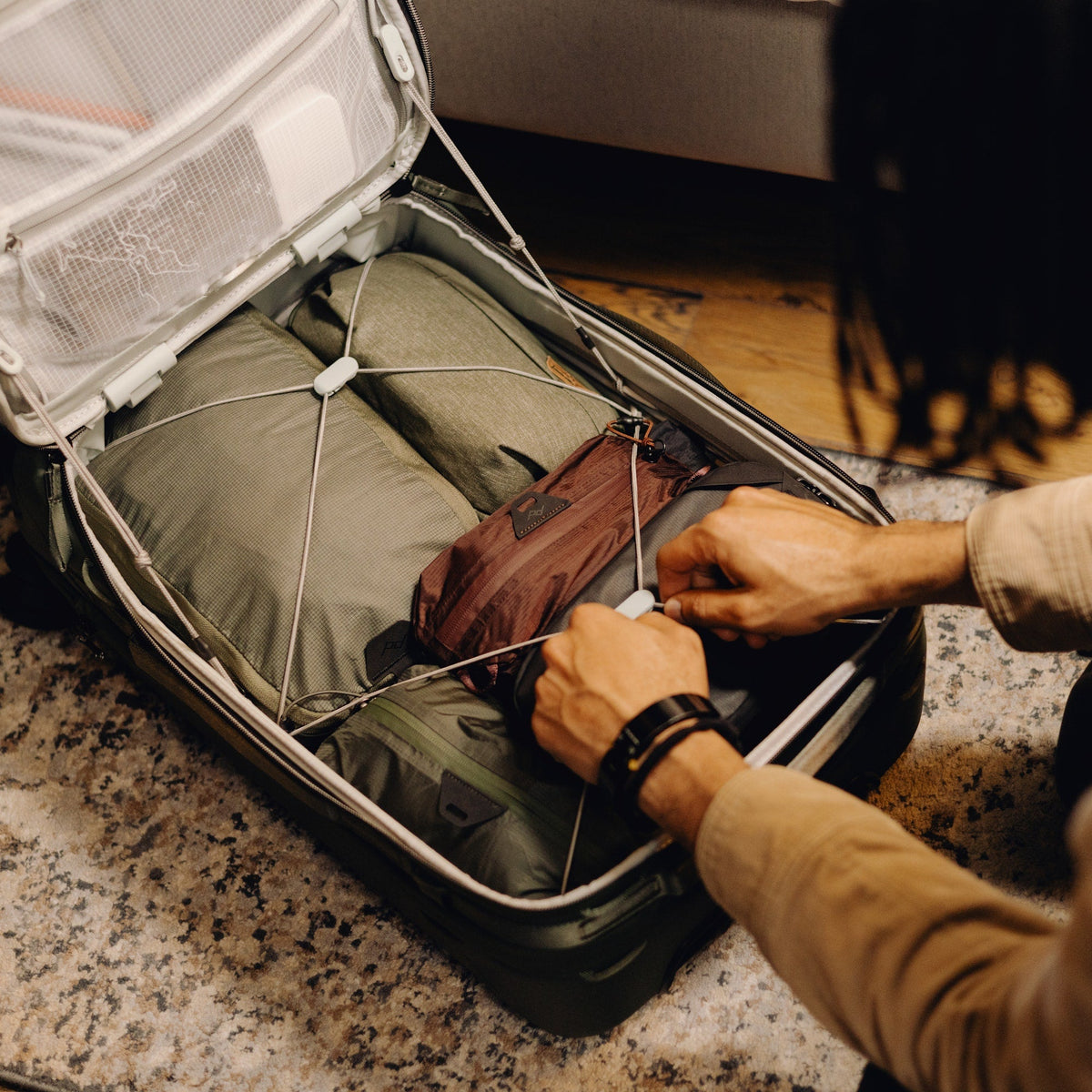 Peak Design Roller Pro 34L in Sage — lifestyle 4