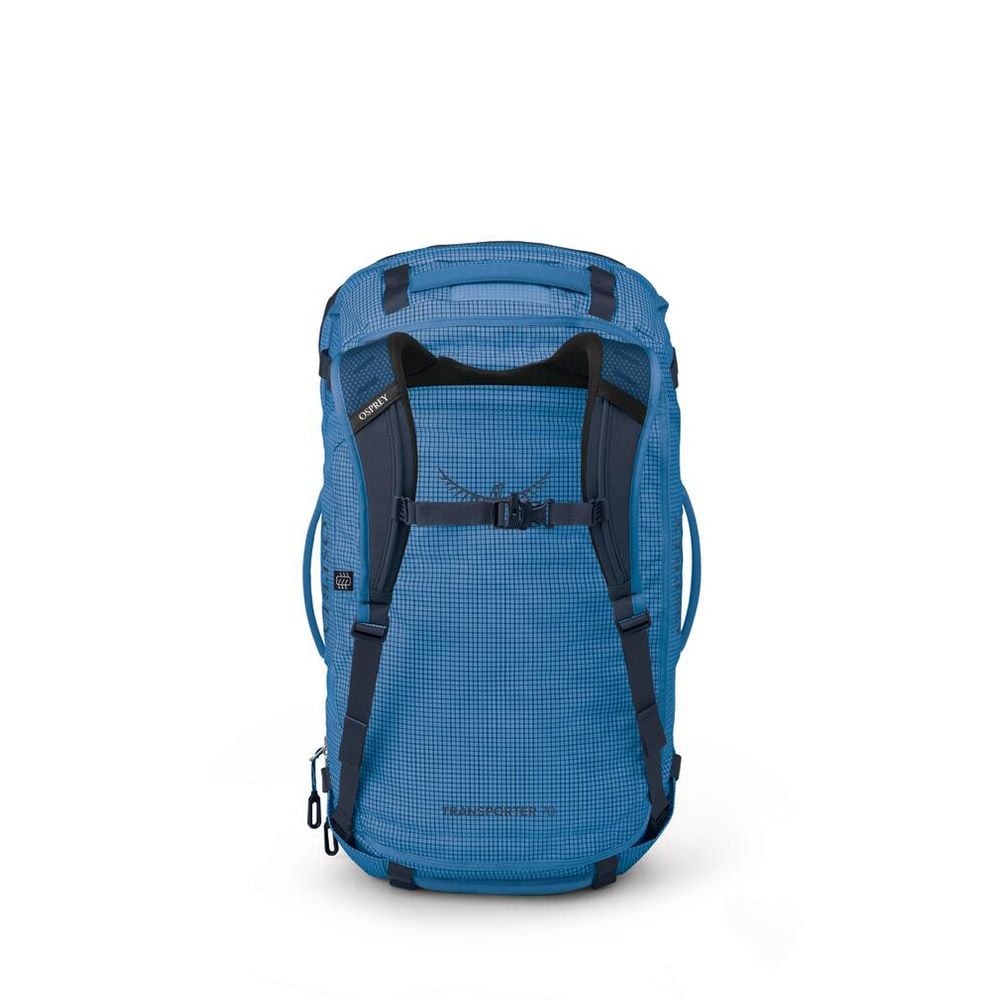Osprey Transporter Squffel 70L in Blue Flame / Nocturnal Blue — back view
