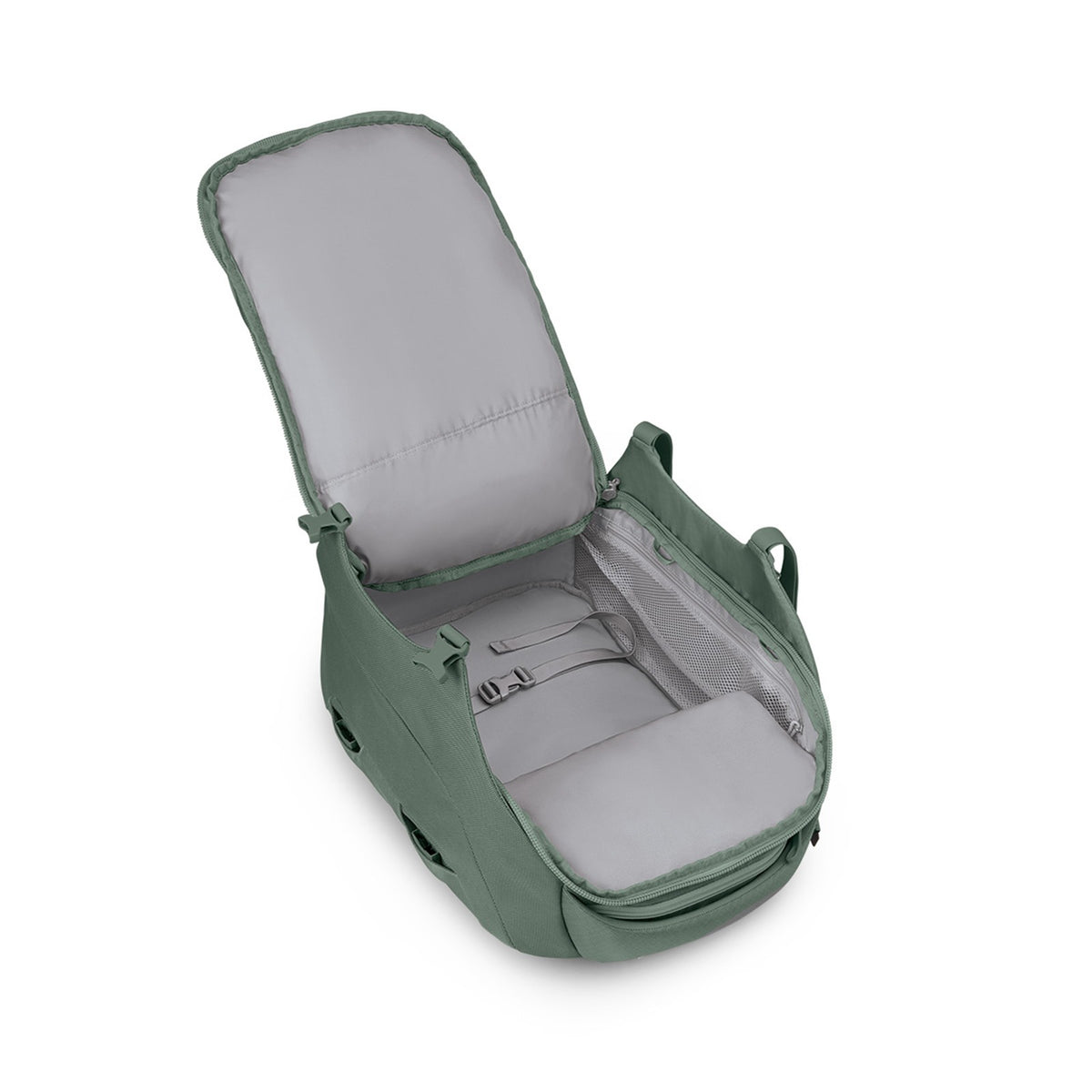 Osprey Sojourn Porter Travel Pack Carry-On-30L in Koseret Green — angle view 3