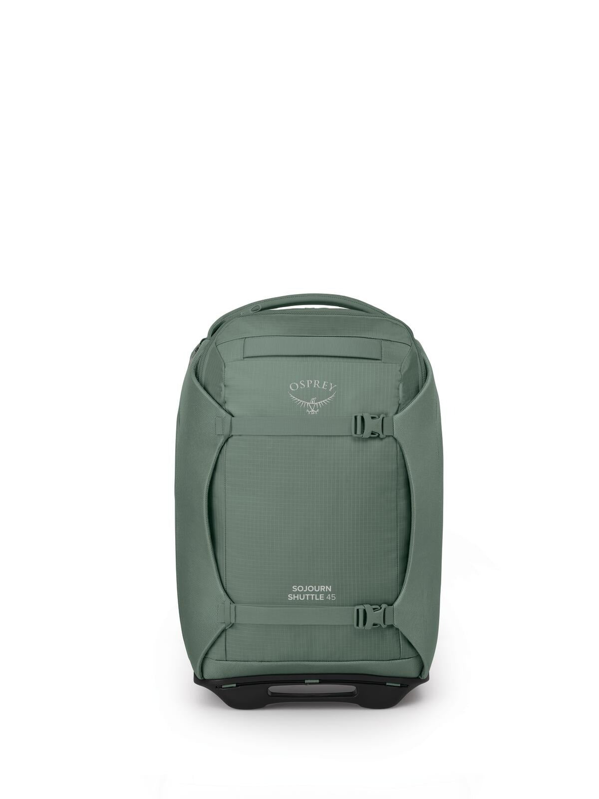 Osprey Sojourn Shuttle Wheeled Duffel 22"/45L in Koseret Green — front view # color_Koseret Green