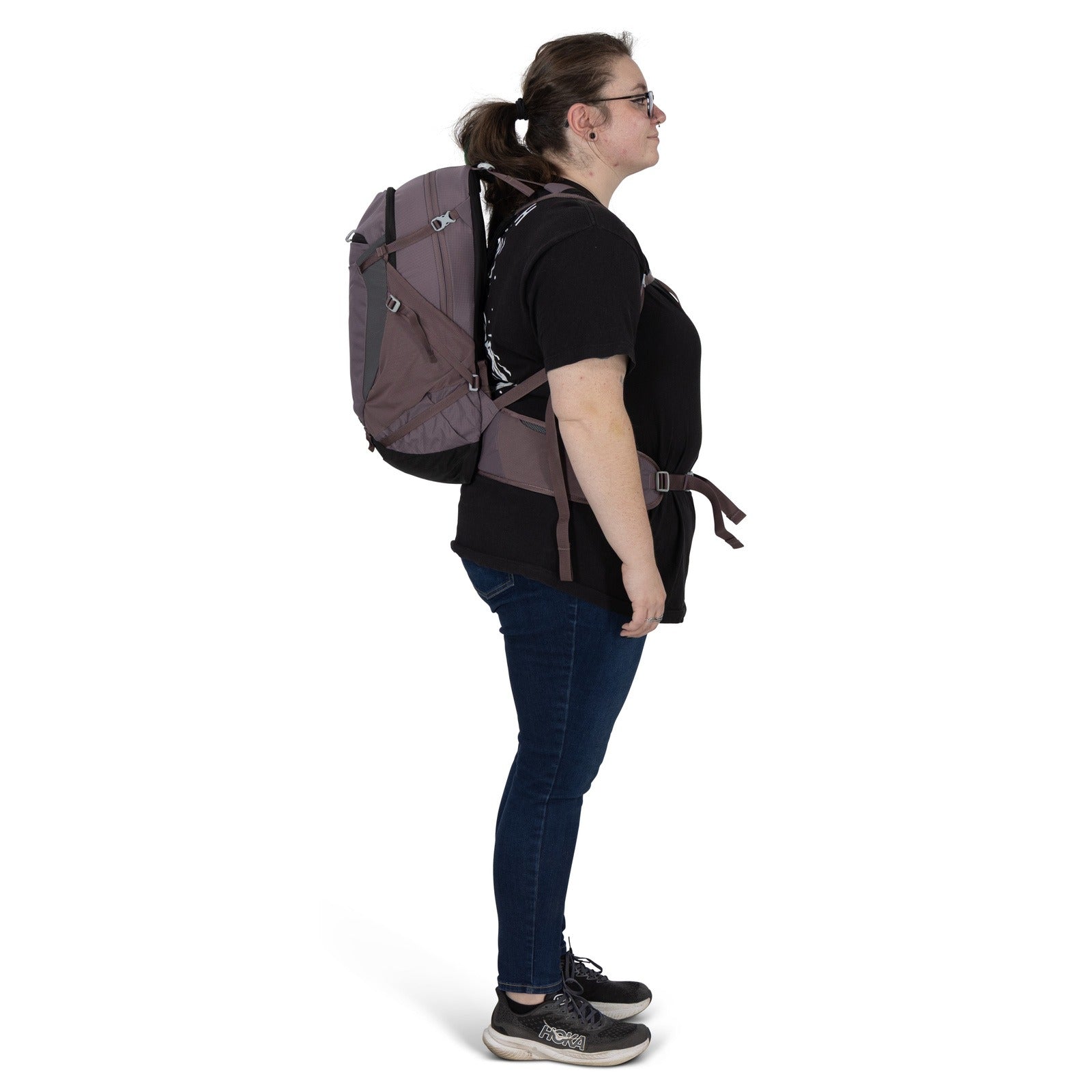 Osprey Sportlite 25 Extended Fit Hiking Backpack 25L in Graphite Purple — lifestyle 2