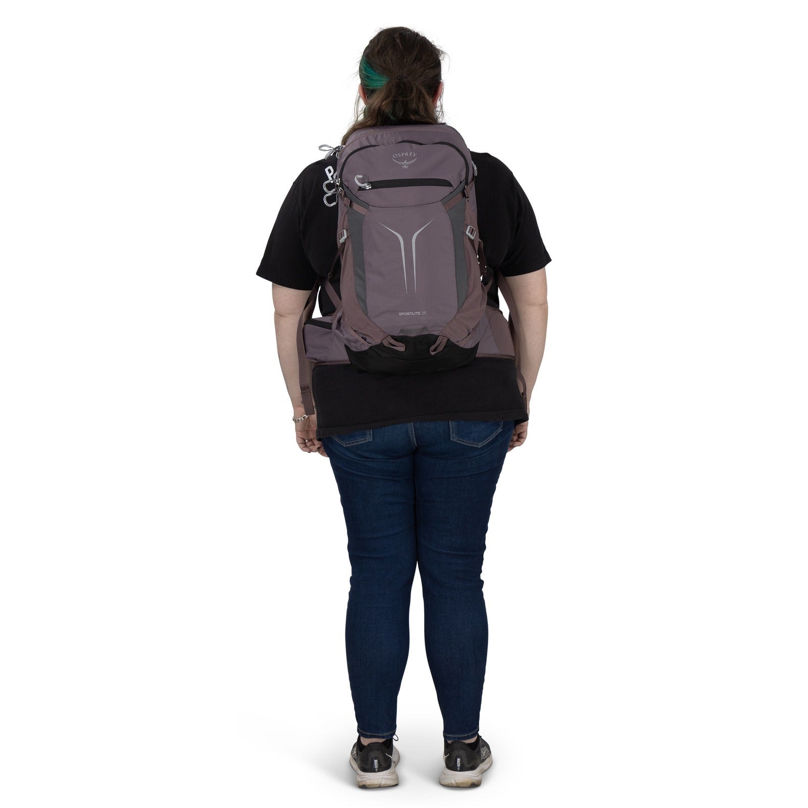 Osprey Sportlite 25 Extended Fit Hiking Backpack 25L in Graphite Purple — lifestyle 4