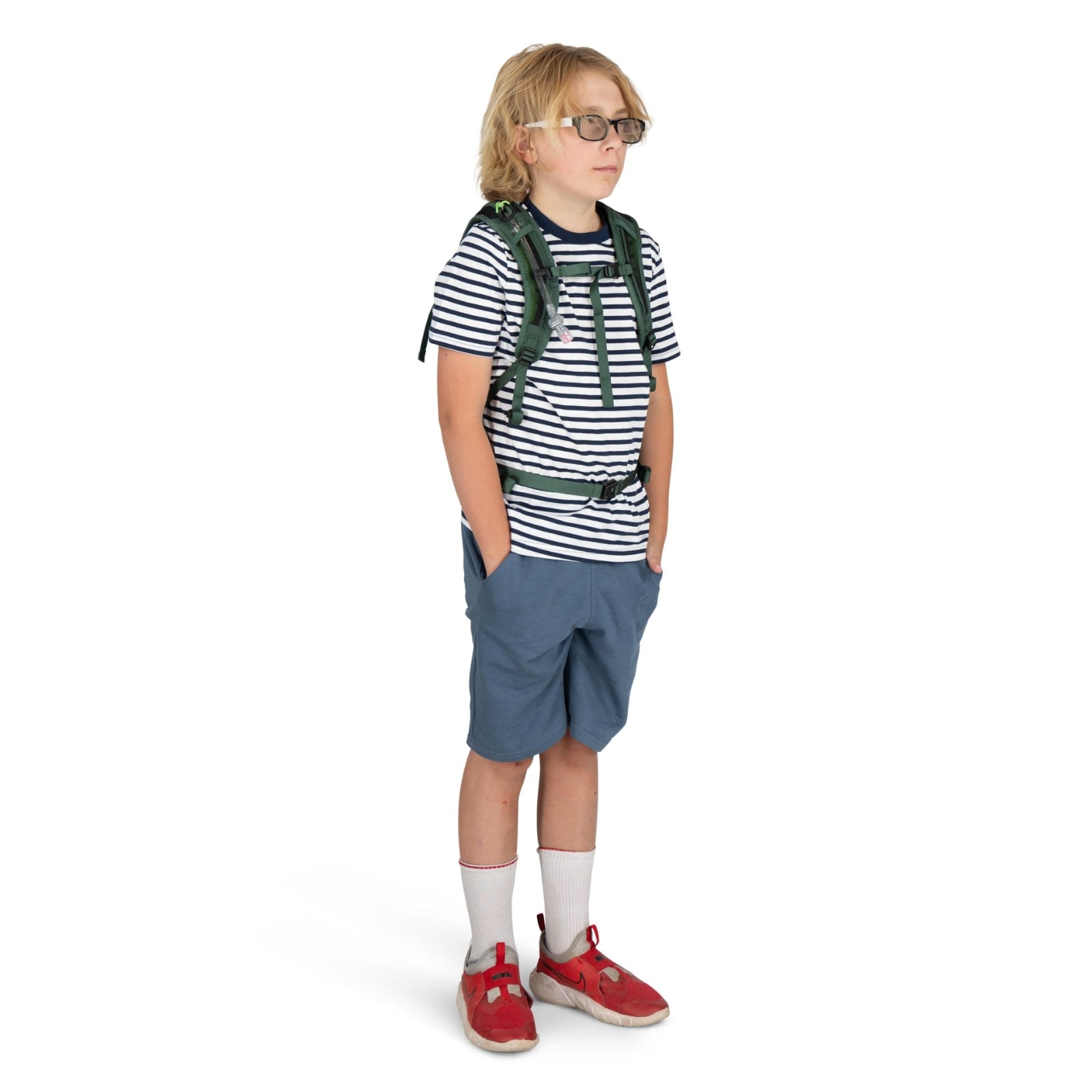 Osprey Raptor Jr Kids Bike Hydration Pack 5L in Tundra Green — lifestyle 3