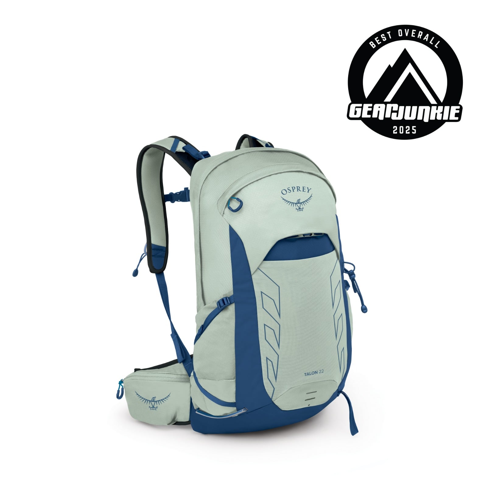 Osprey Talon 22 Hiking Backpack 22L in Frosty Mint/Green Night Shift — front view