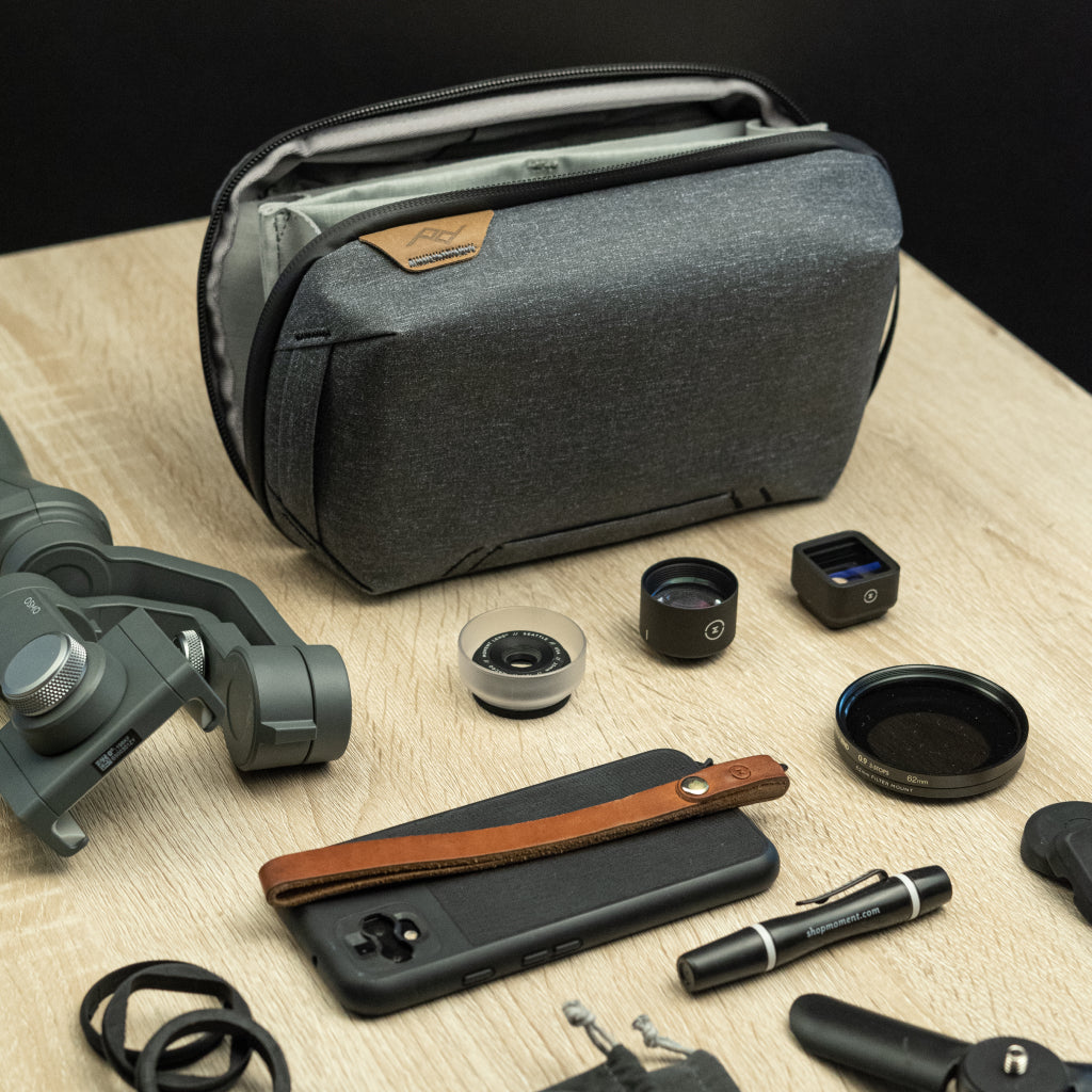 Peak Design Tech Pouch in Charcoal — lifestyle 3