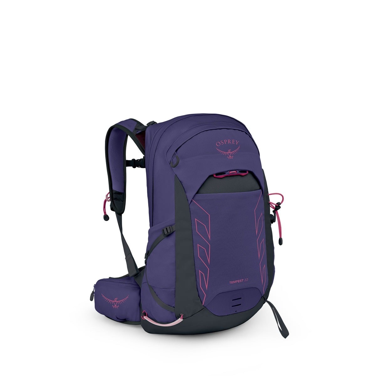 Osprey Tempest 22 Hiking Backpack 22L in Deep Fig/Hotspot Pink — angle view 2