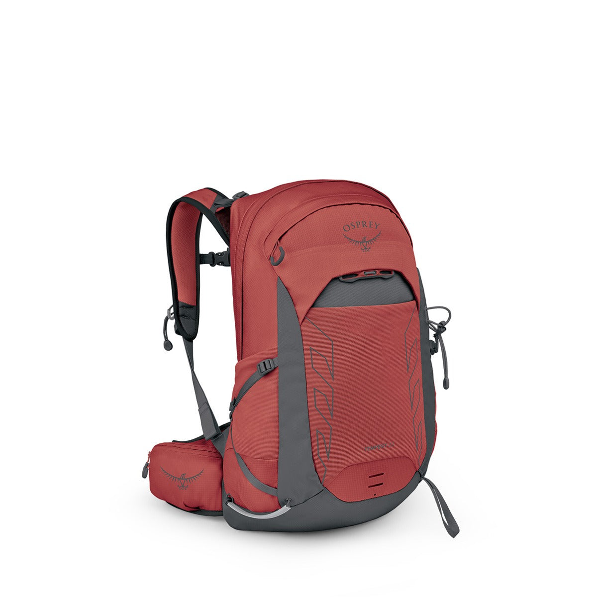 Osprey Tempest 22 Hiking Backpack 22L in Red Pampas/Coal Grey — angle view 2