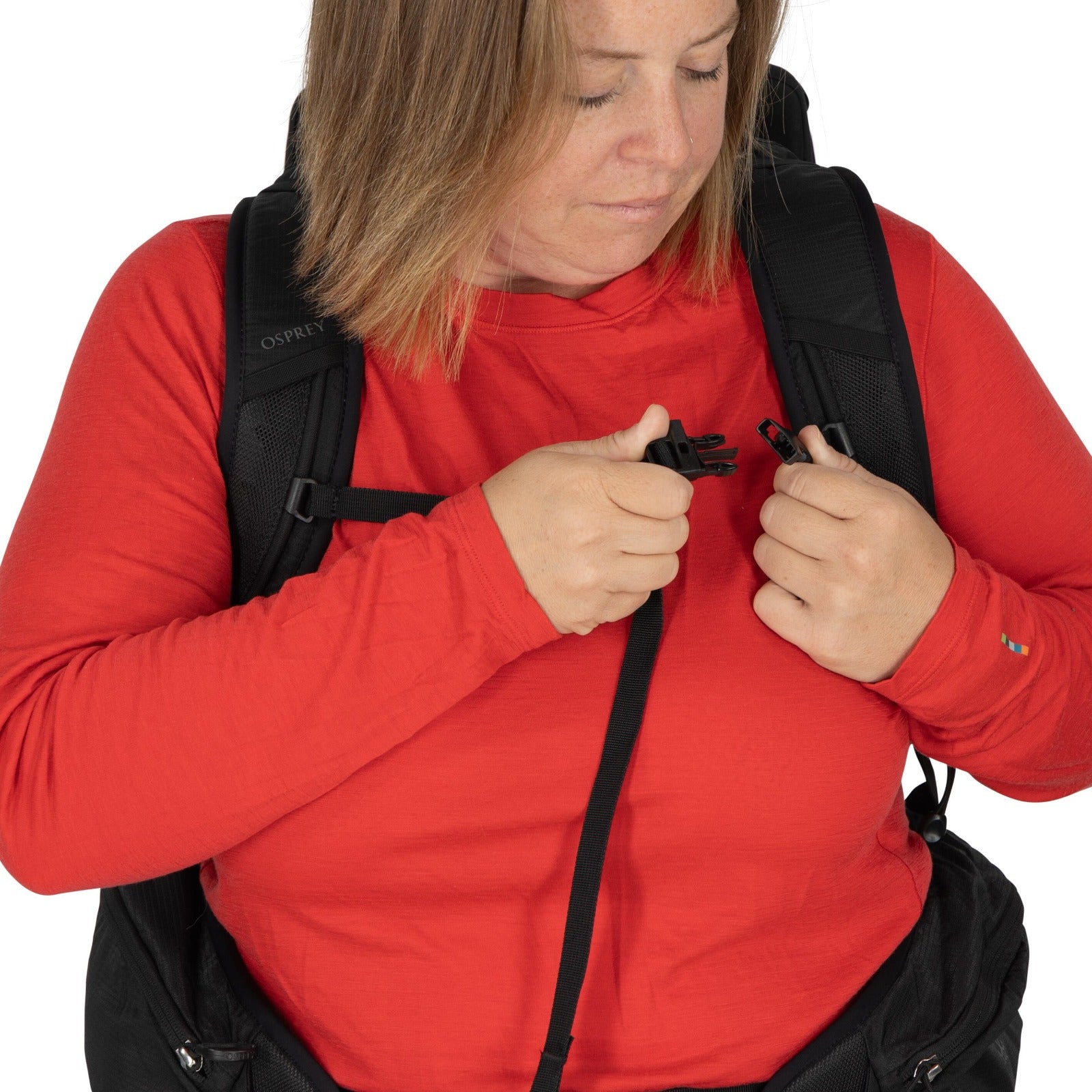 Osprey Tempest 22 Extended Fit Hiking Backpack 22L in Black/Coal Grey — detail view 3
