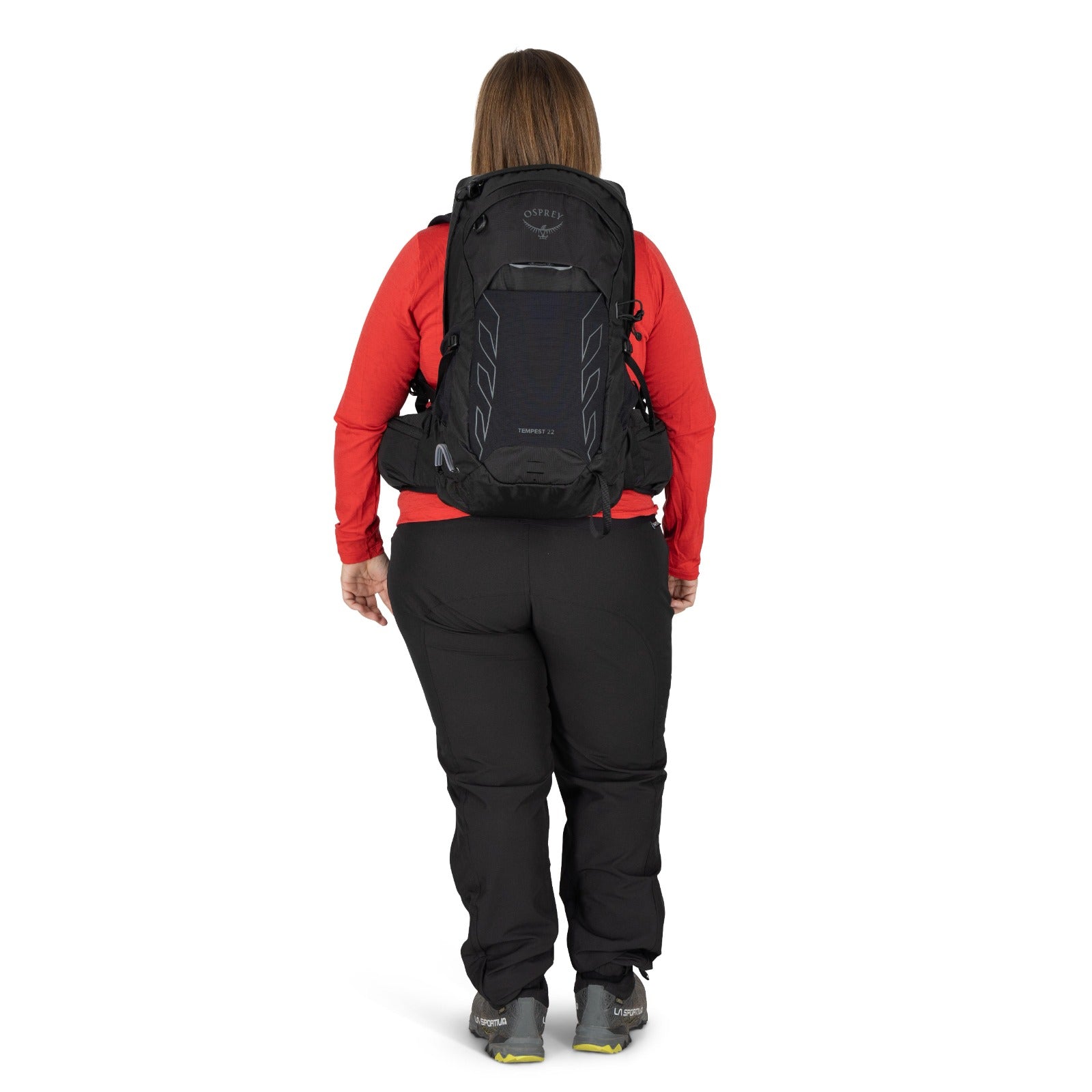 Osprey Tempest 22 Extended Fit Hiking Backpack 22L in Black/Coal Grey — lifestyle 3