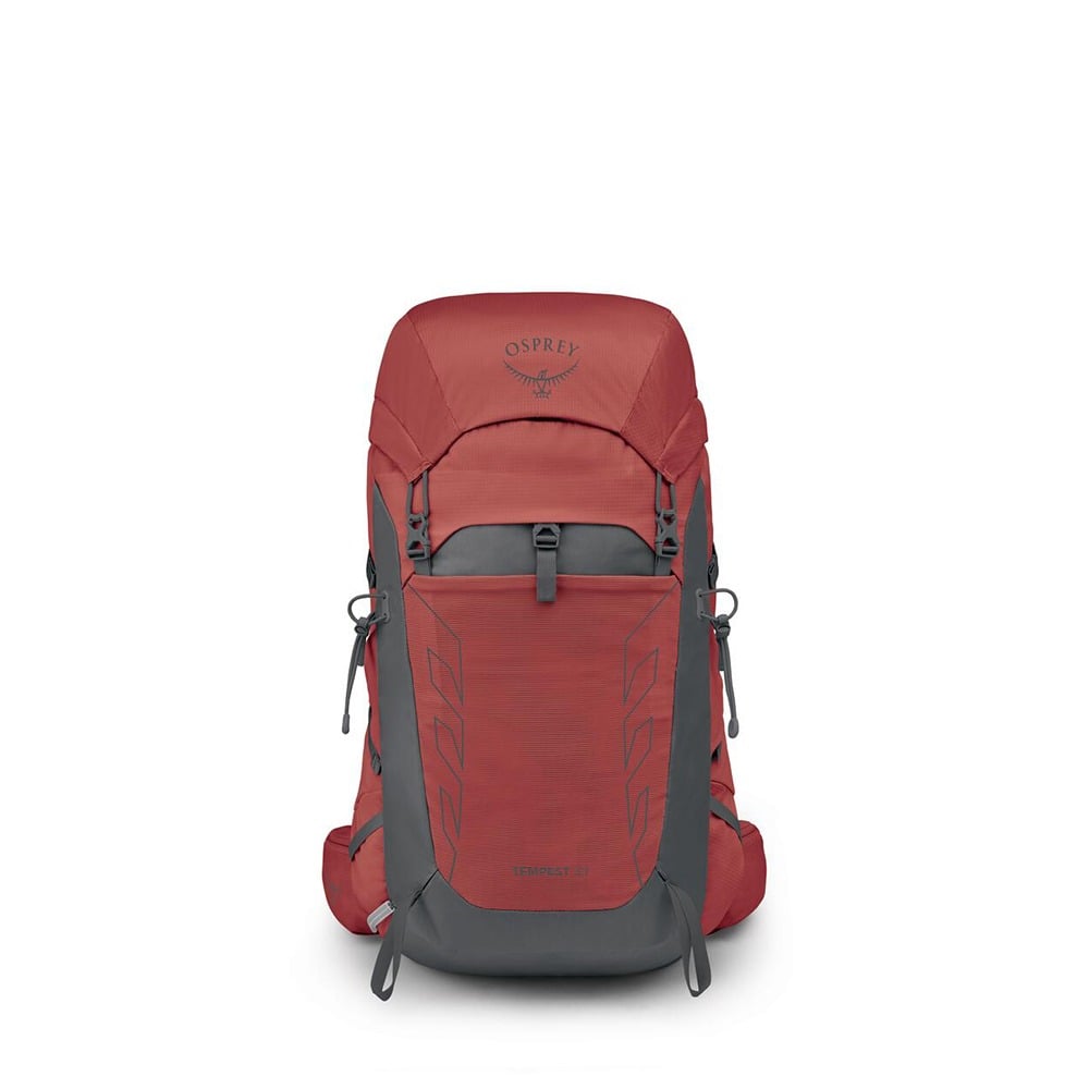Osprey Tempest 33 Hiking Backpack 33L in Red Pampas/Coal Grey — front view