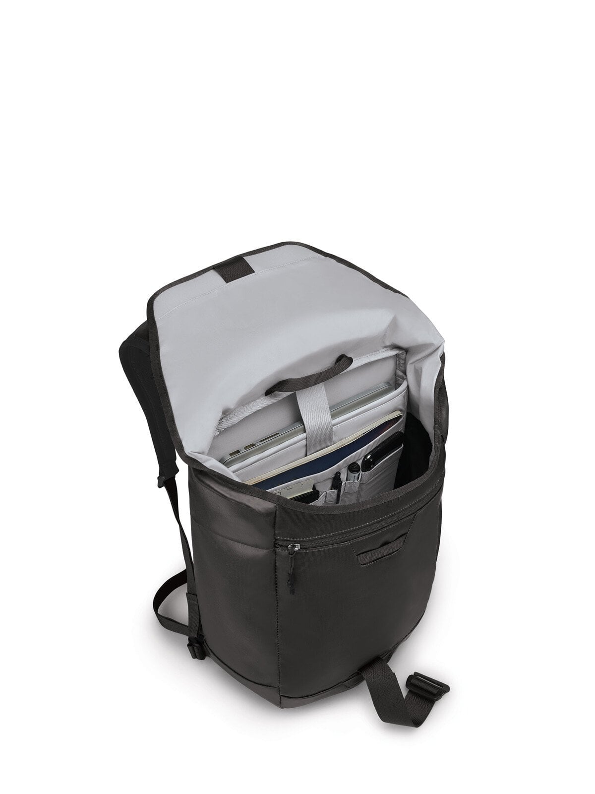 Osprey Transporter Flap Pack 20L in Black — interior view