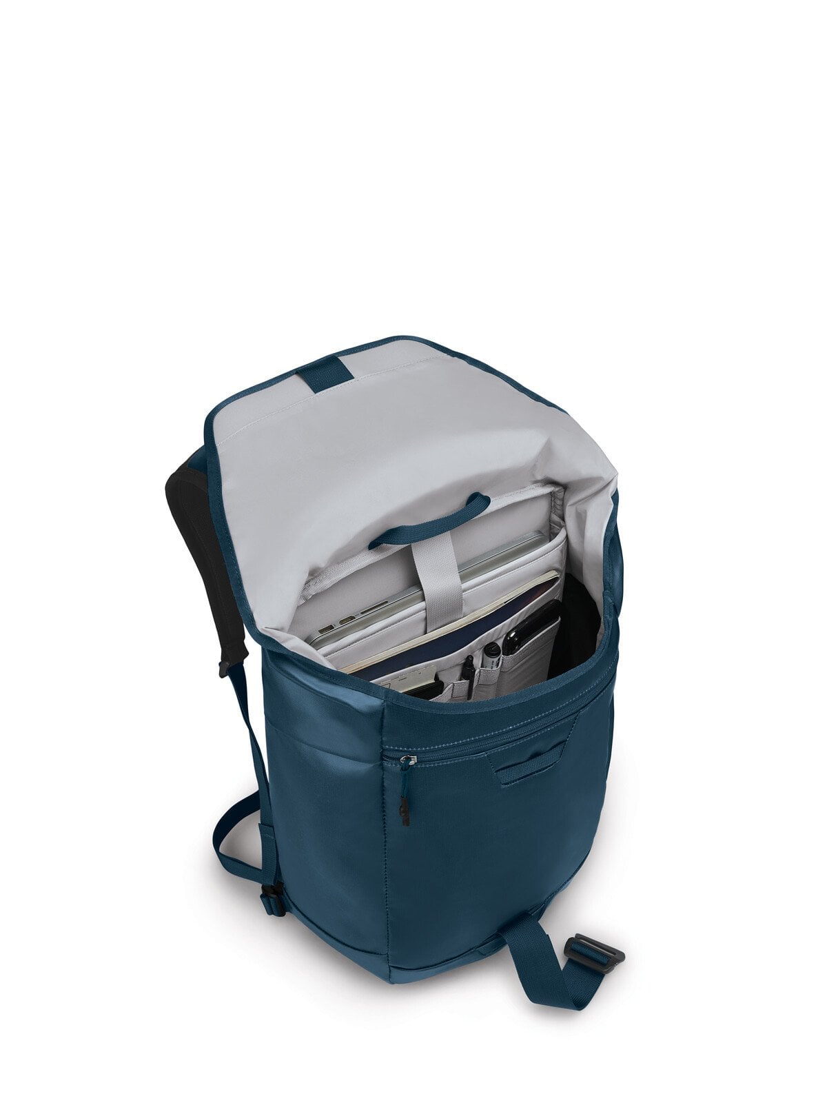 Osprey Transporter Flap Pack 20L in Venturi Blue — interior view
