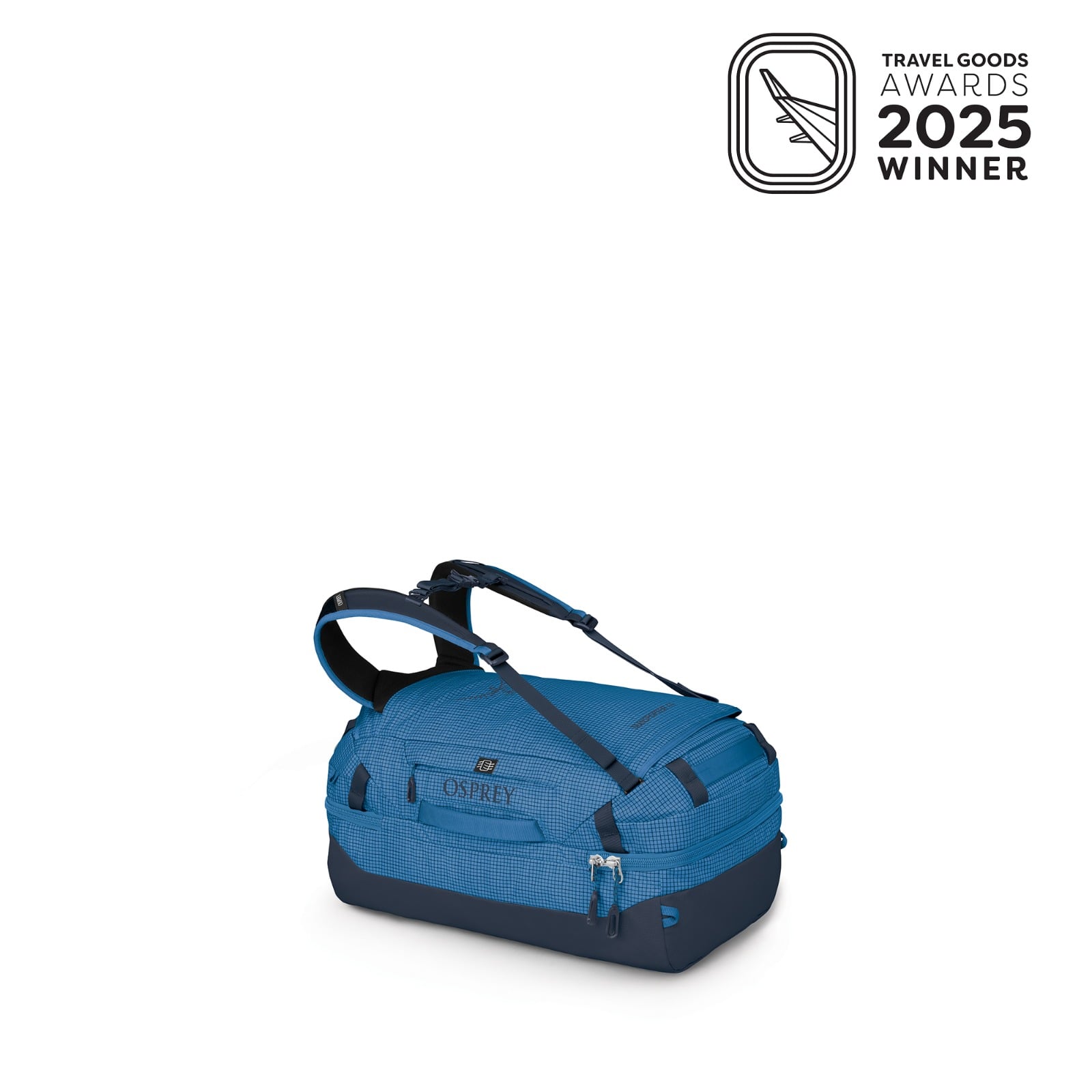 Osprey Transporter Squffel 44L in Blue Flame / Nocturnal Blue — angle view 3