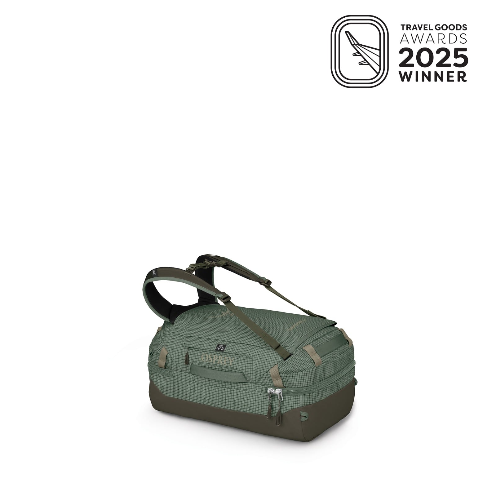 Osprey Transporter Squffel 44L in Pine Leaf Green — angle view 3