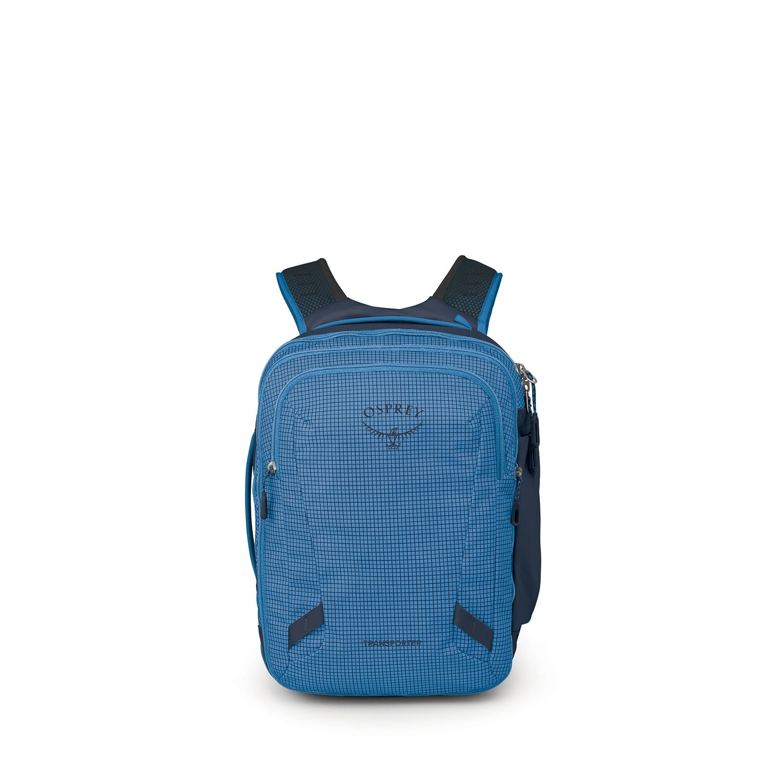 Osprey Transporter Expandable Travel Pack 26+6L in Blue Flame — front view