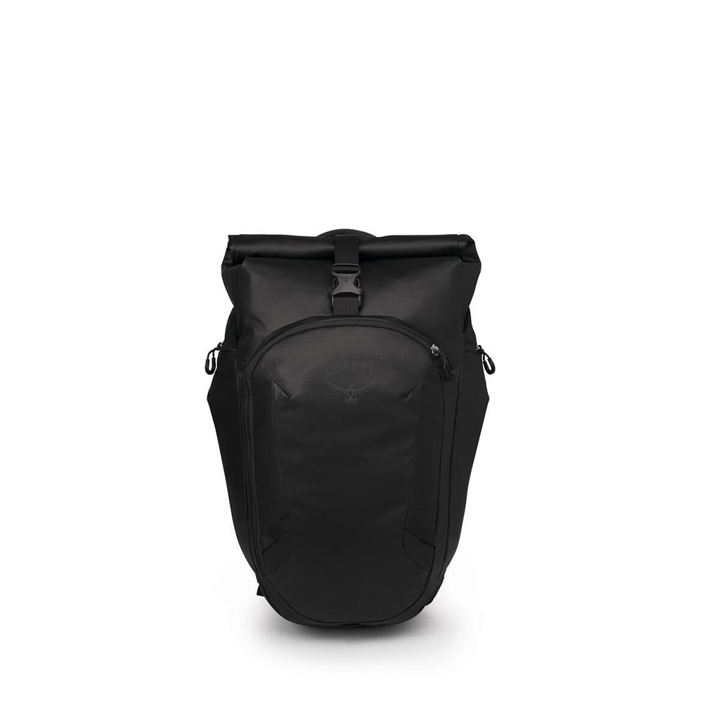Osprey Transporter Roll Top Pack 25L in Raven Black Black — angle view 2