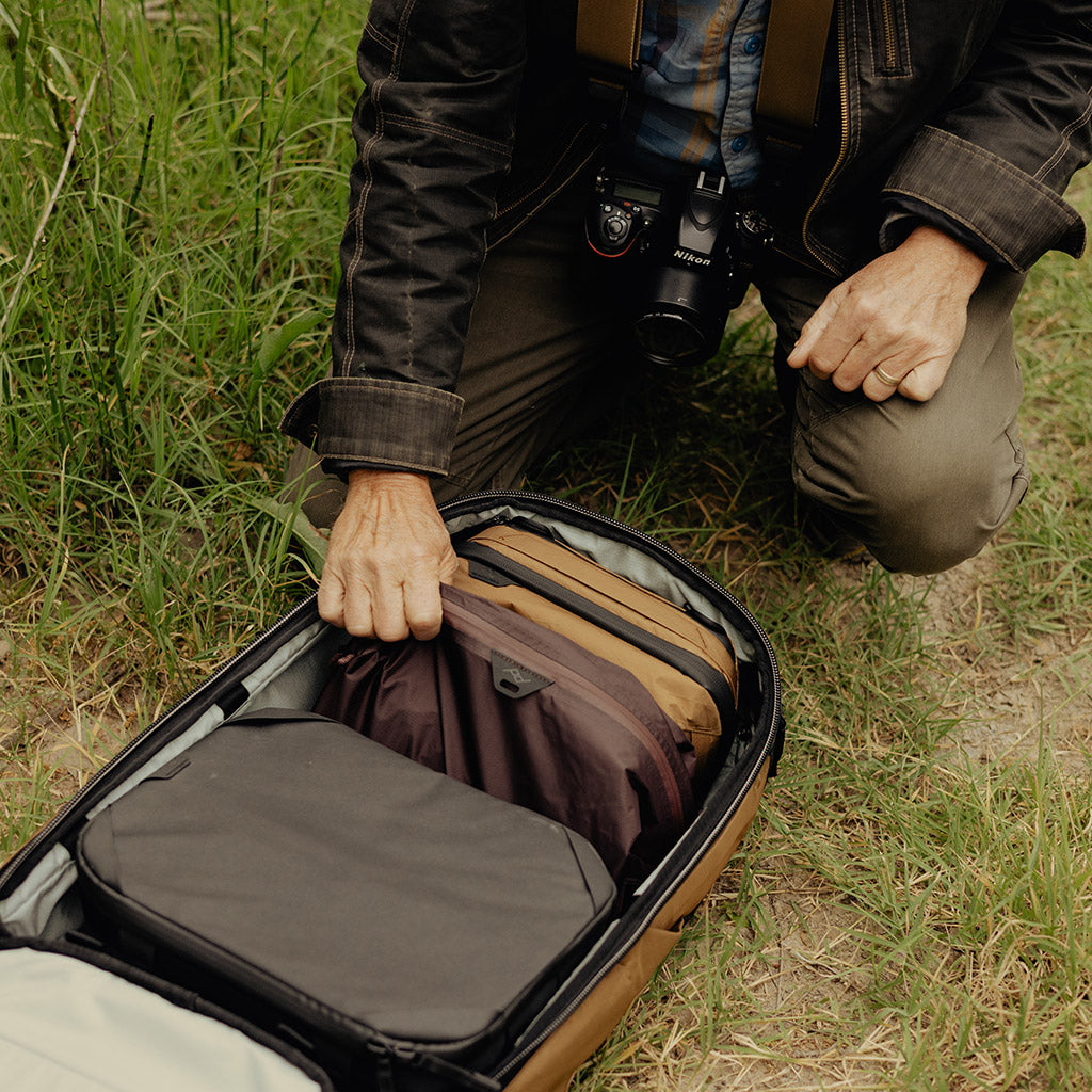 Peak Design Travel Backpack 45L in Coyote — lifestyle 5