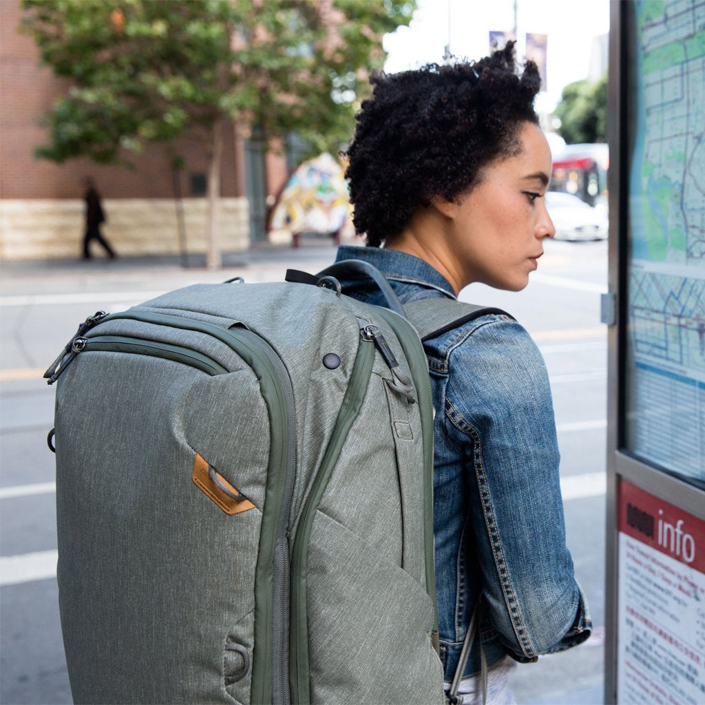 Peak Design Travel Backpack 45L - Sage open