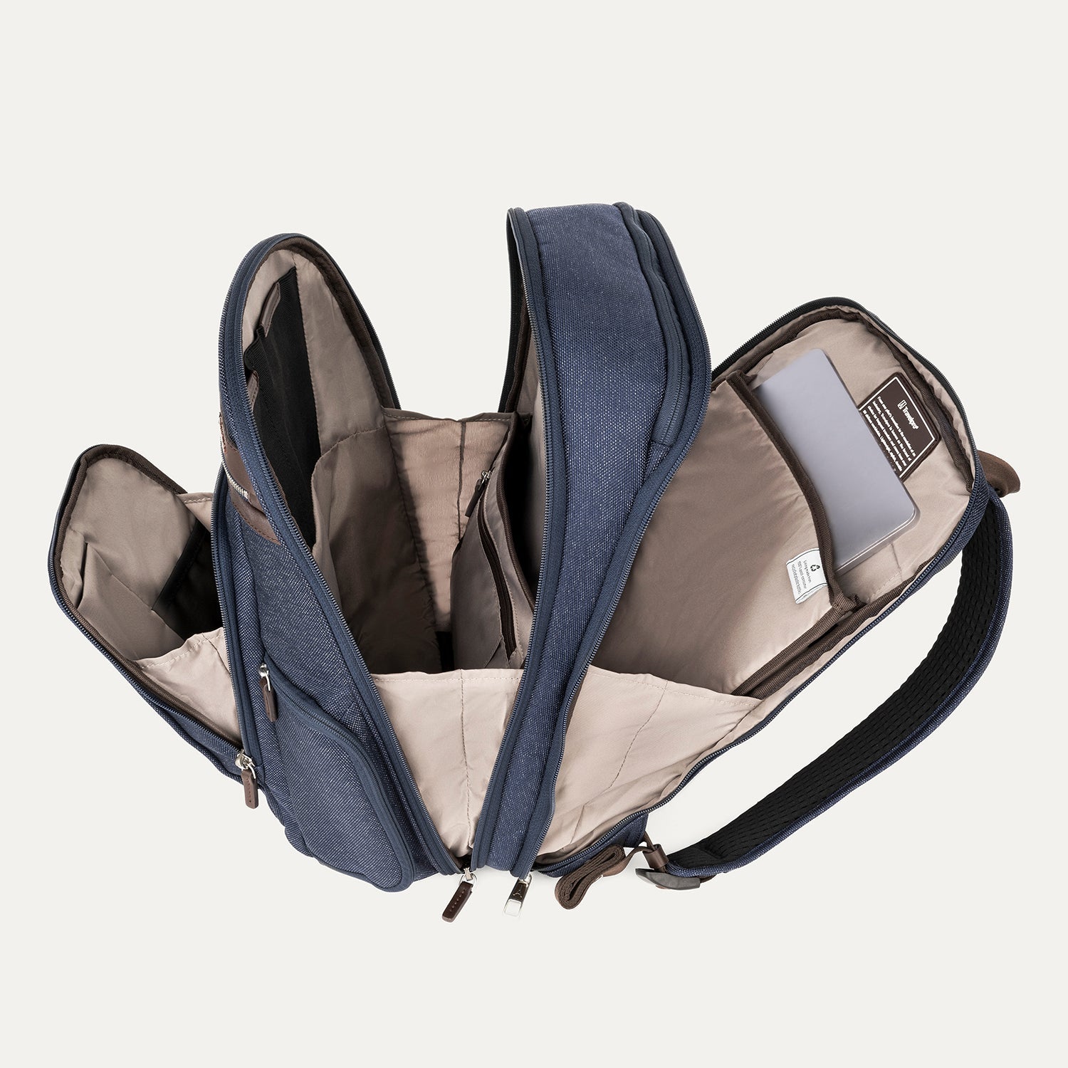 Travelpro Platinum Elite Business Backpack in True Navy — interior view