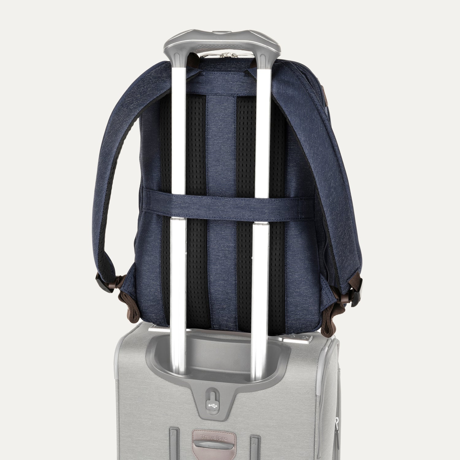Travelpro Platinum Elite Business Backpack in True Navy — detail view