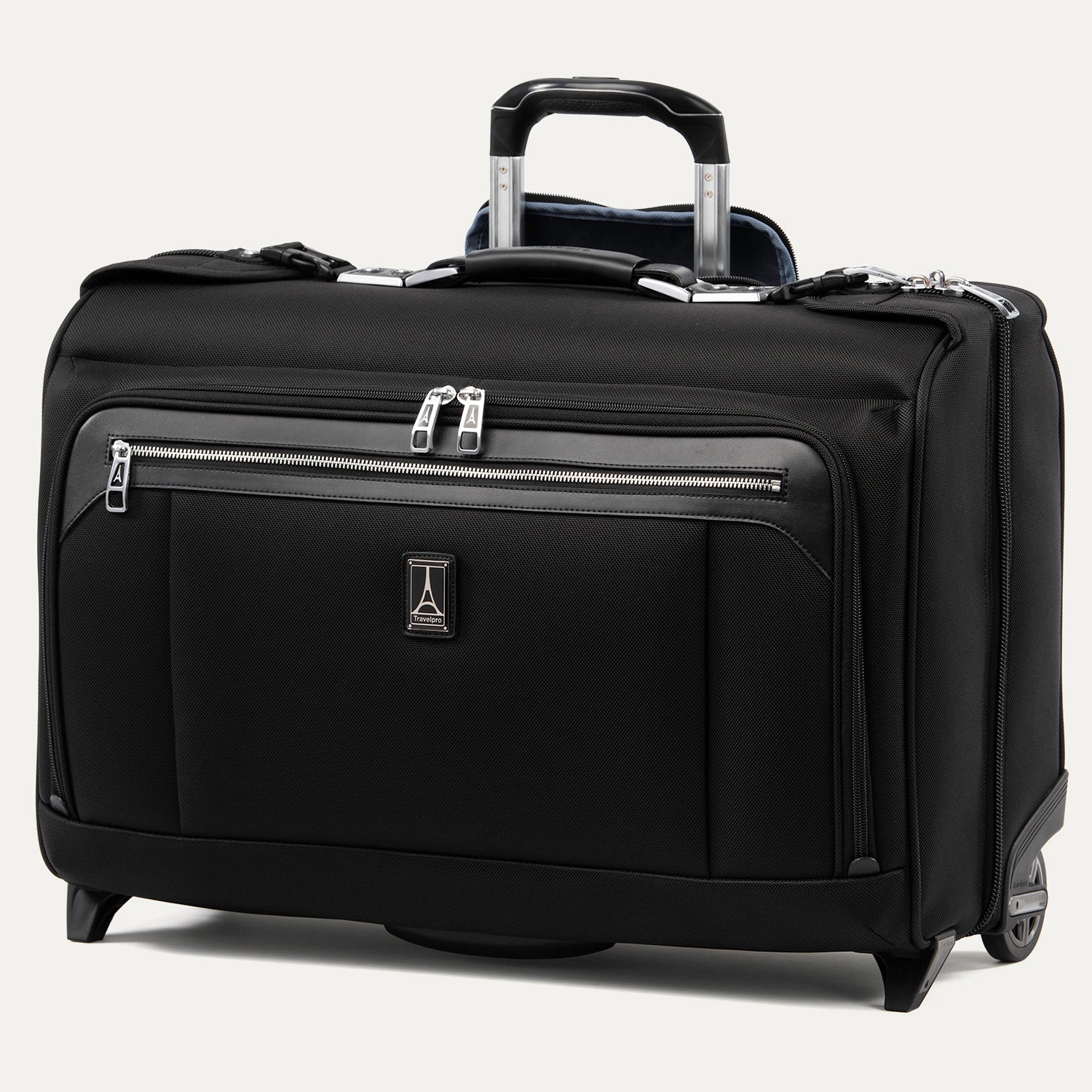 Travelpro Platinum Elite Carry-On Rolling Garment Bag in Shadow Black — angle view 2