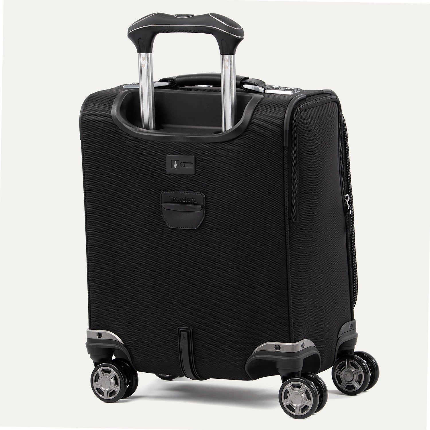 Travelpro Platinum Elite Carry-On Spinner Tote in Shadow Black — back view