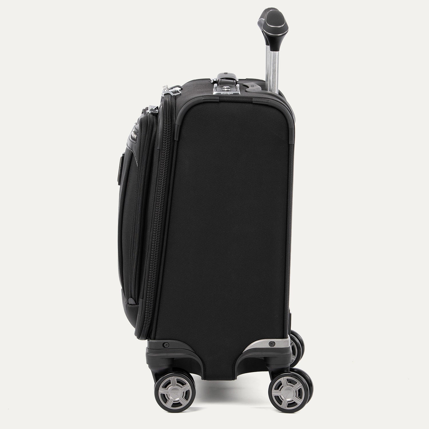 Travelpro Platinum Elite Carry-On Spinner Tote in Shadow Black — angle view 3