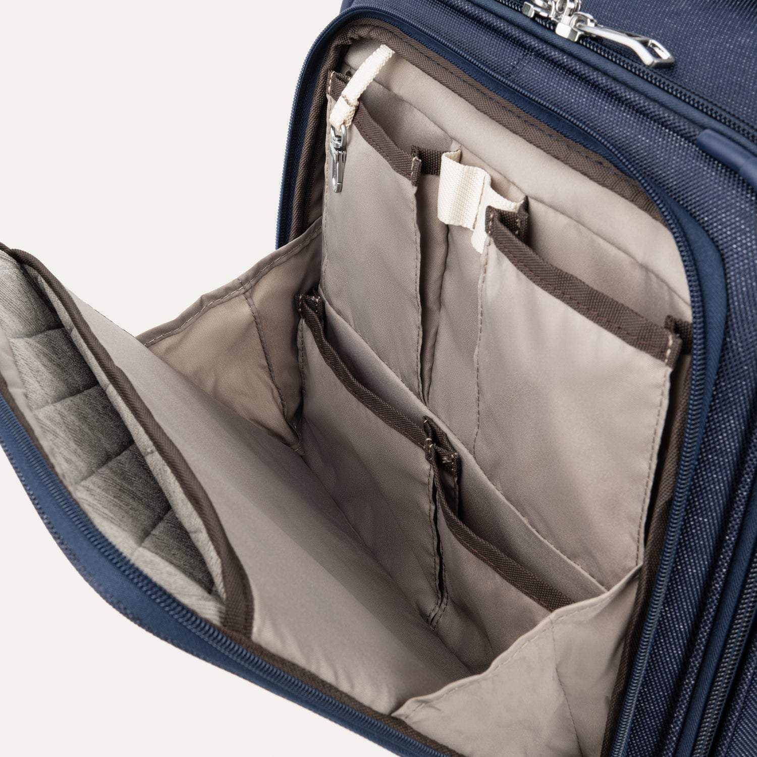 Travelpro Platinum Elite Carry-On Spinner Tote in True Navy — interior view 2