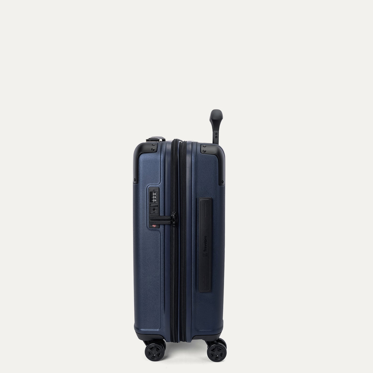 Travelpro Platinum Elite Hardside Compact Carry-On Expandable Spinner in Aviator Navy — angle view 3