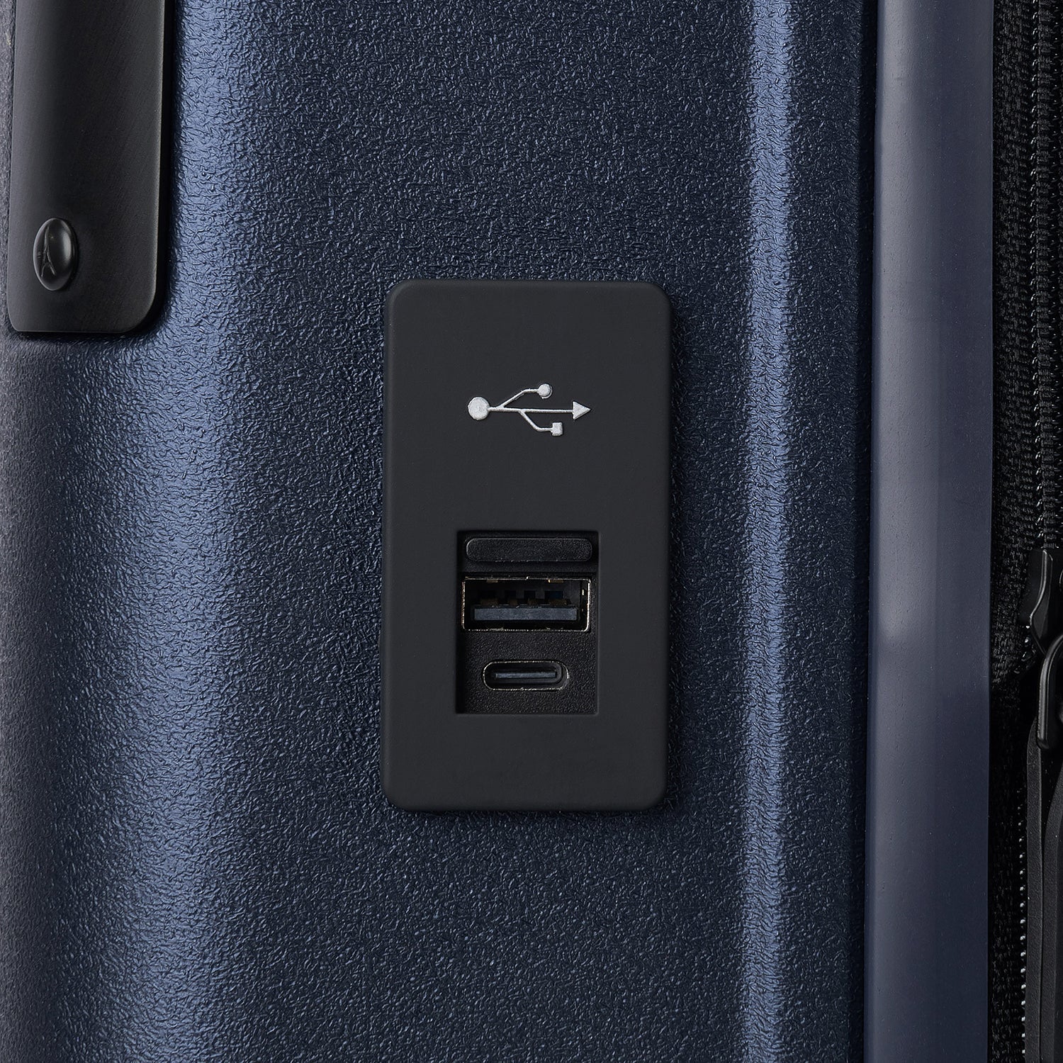 Travelpro Platinum Elite Hardside Compact Carry-On Expandable Spinner in Aviator Navy — detail view