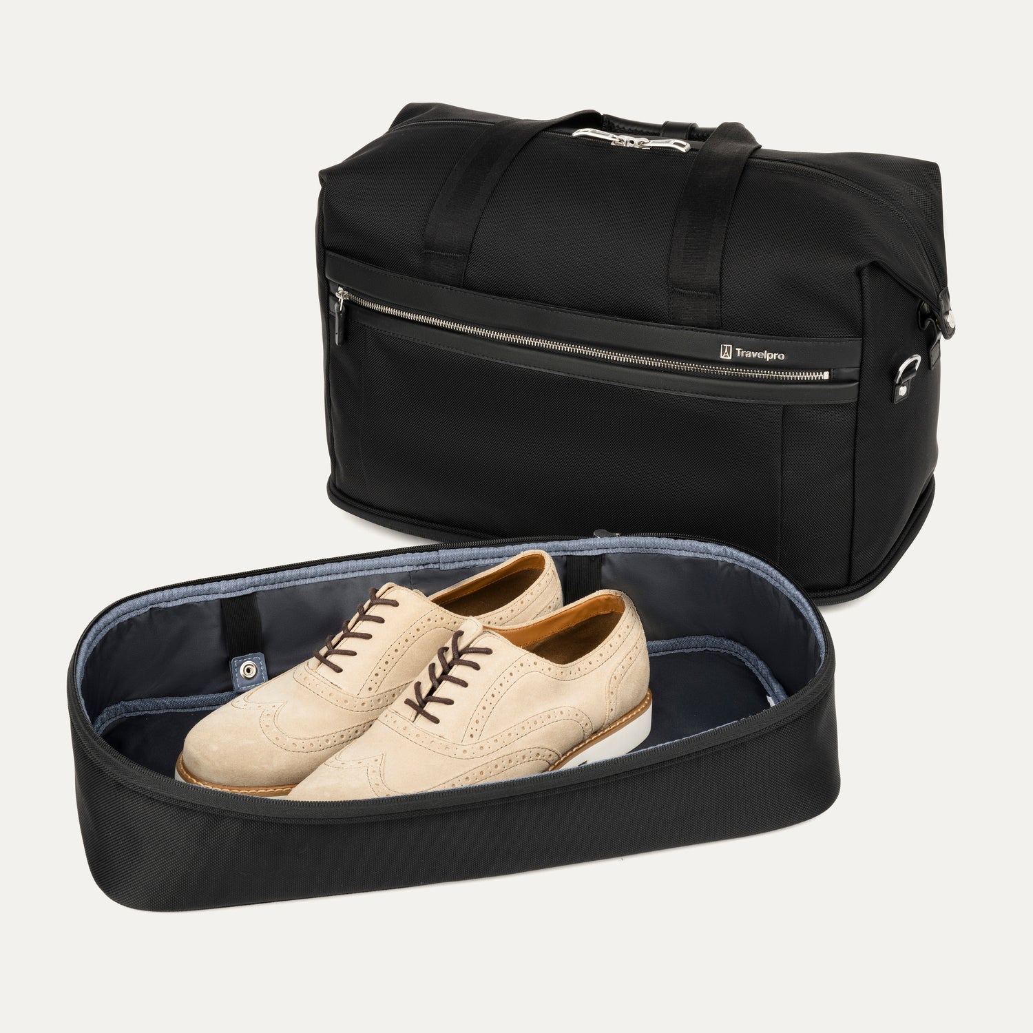 Travelpro Platinum Elite Drop-Bottom Weekender in Black — interior view