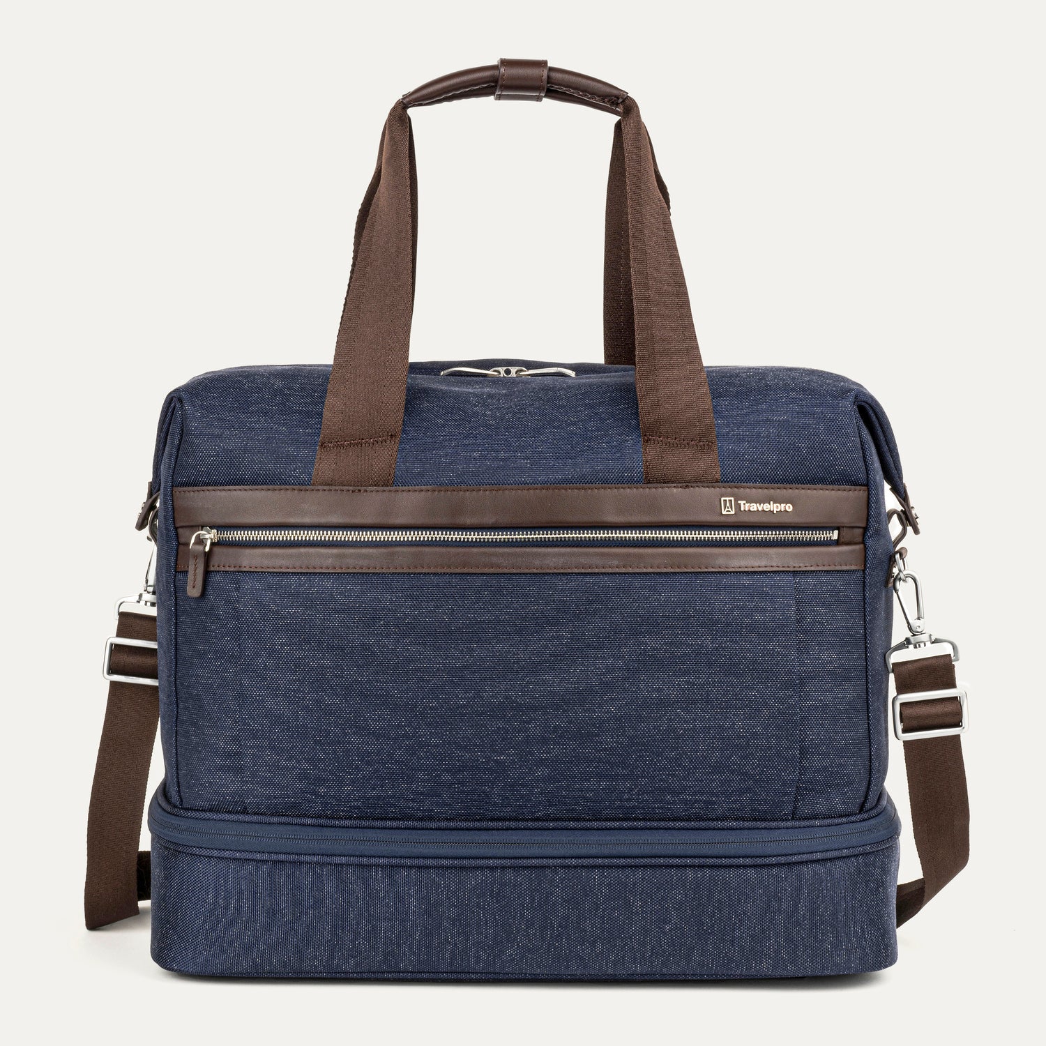Travelpro Platinum Elite Drop-Bottom Weekender in True Navy — front view