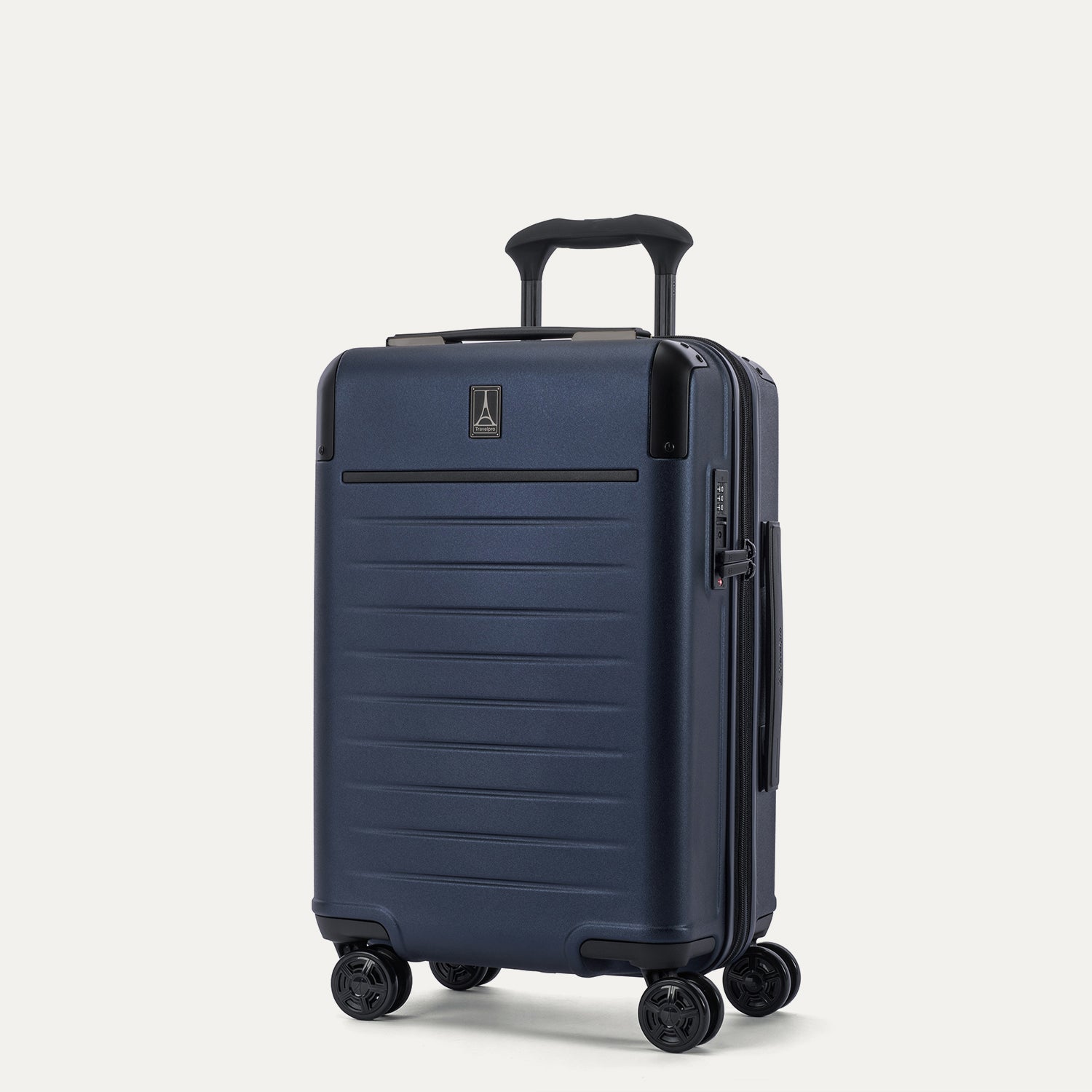 Travelpro Platinum Elite Hardside Carry-On Expandable Spinner in Aviator Navy — angle view 1
